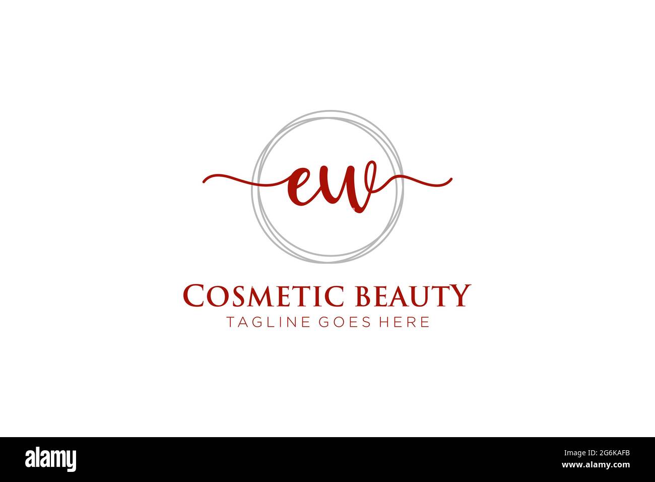 EW logo féminin beauté monogramme et élégant logo design, écriture logo de la signature initiale, mariage, mode, floral et botanique avec la création Illustration de Vecteur