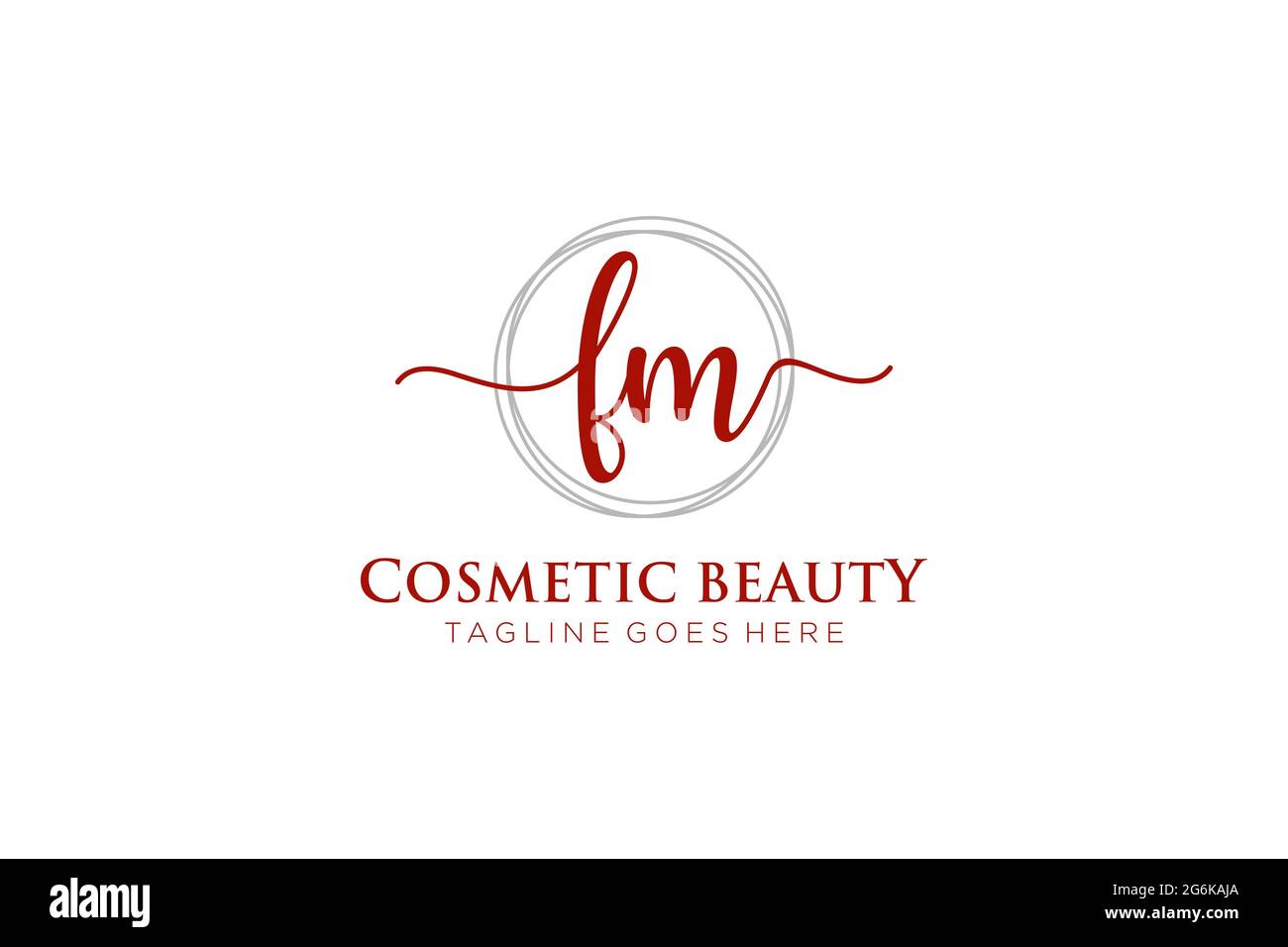 FM logo féminin beauté monogramme et élégant logo design, écriture logo de la signature initiale, mariage, mode, floral et botanique avec la création Illustration de Vecteur