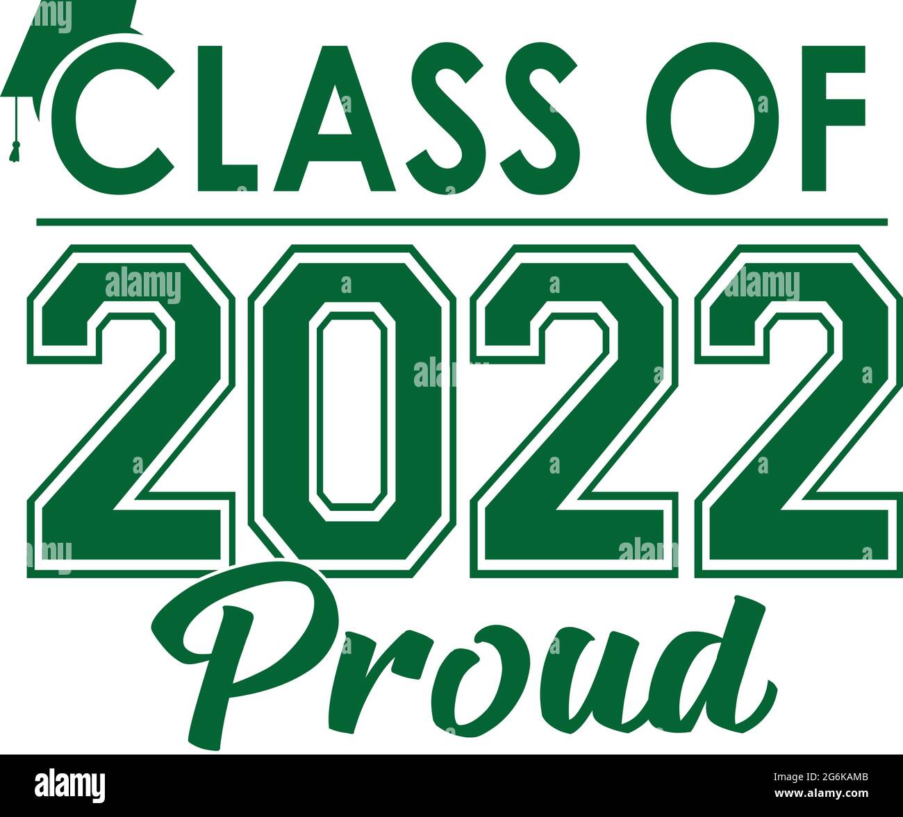 Classe de 2022 Proud Green Illustration de Vecteur