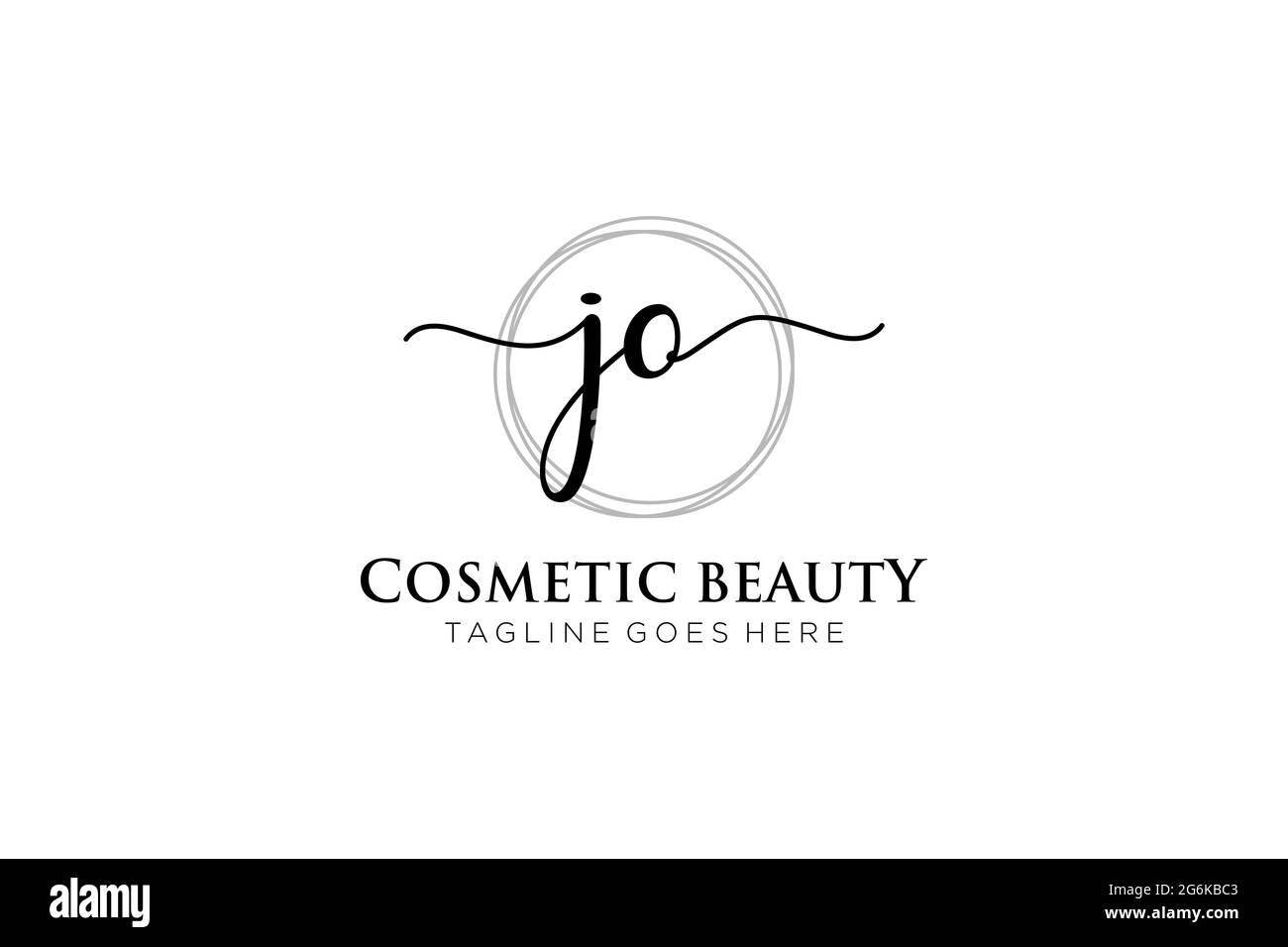 JO féminine logo beauté monogramme et élégant logo design, écriture logo de la signature initiale, mariage, mode, floral et botanique avec la création Illustration de Vecteur