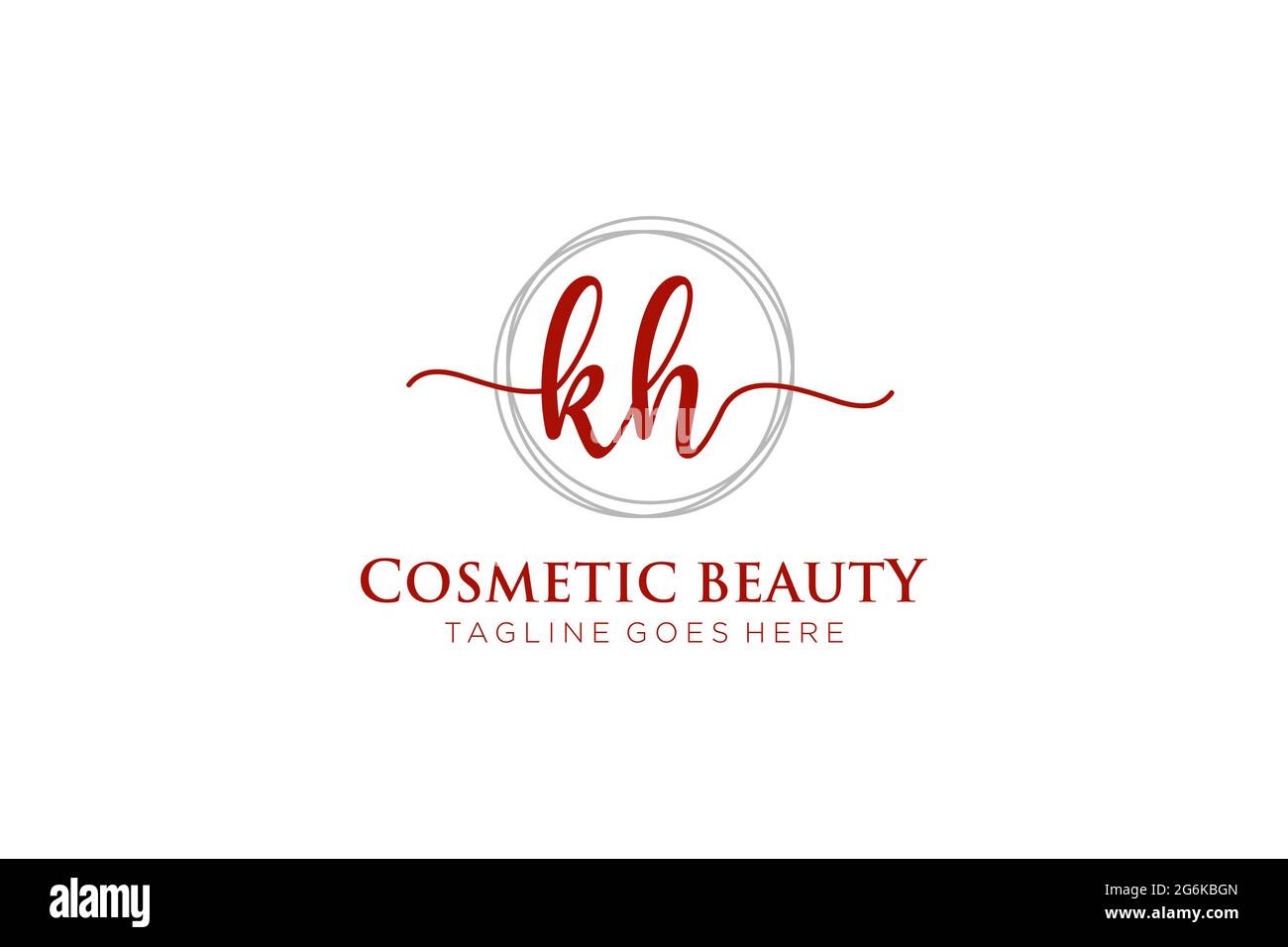 KH logo féminin beauté monogramme et élégant logo design, écriture logo de la signature initiale, mariage, mode, floral et botanique avec la création Illustration de Vecteur