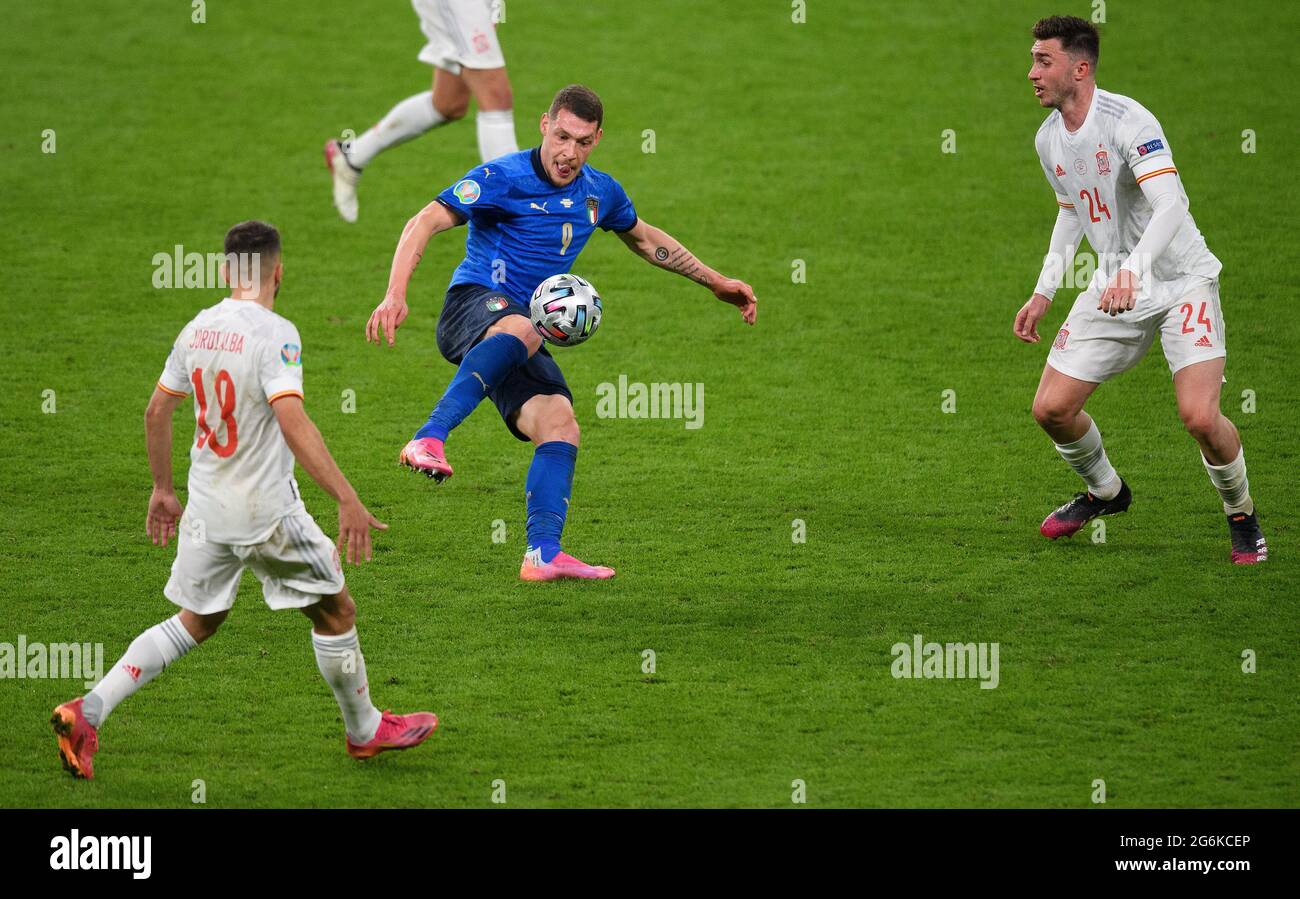 07 juillet 2021 - Italie / Espagne - UEFA Euro 2020 semi-finale - Wembley - Londres Andrea Belotti photo d'Italie : © Mark pain / Alamy Live News Banque D'Images