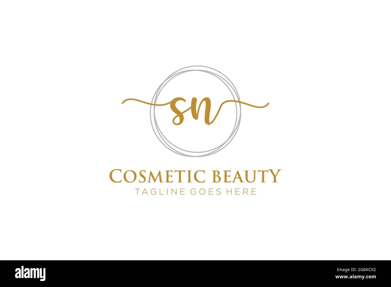 SN logo féminin beauté monogramme et élégant logo design, écriture logo de la signature initiale, mariage, mode, floral et botanique avec la création Illustration de Vecteur