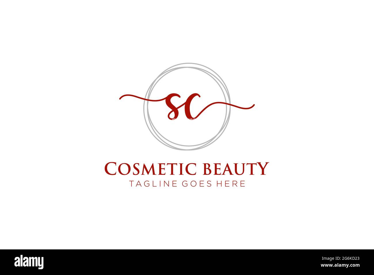 SC logo féminin beauté monogramme et élégant logo design, écriture logo de la signature initiale, mariage, mode, floral et botanique avec la création Illustration de Vecteur