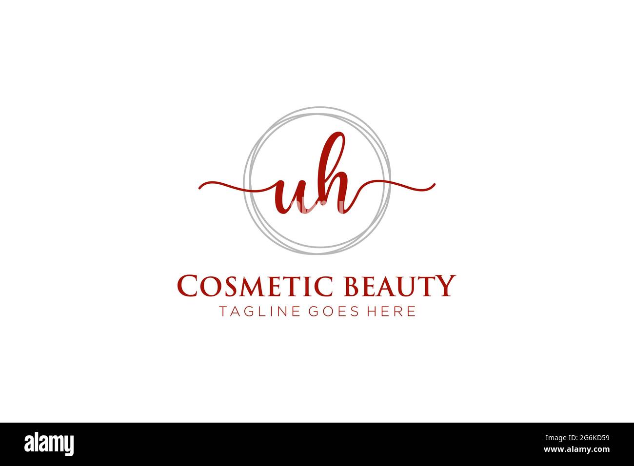 UH logo féminin beauté monogramme et élégant logo design, écriture logo de la signature initiale, mariage, mode, floral et botanique avec la création Illustration de Vecteur