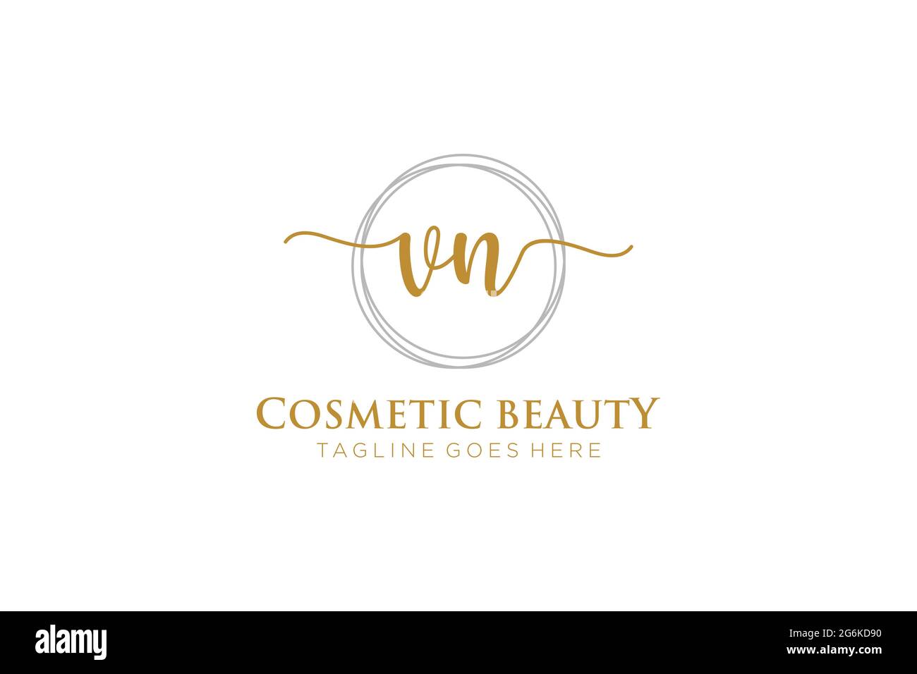 VN logo féminin beauté monogramme et élégant logo design, écriture logo de la signature initiale, mariage, mode, floral et botanique avec la création Illustration de Vecteur