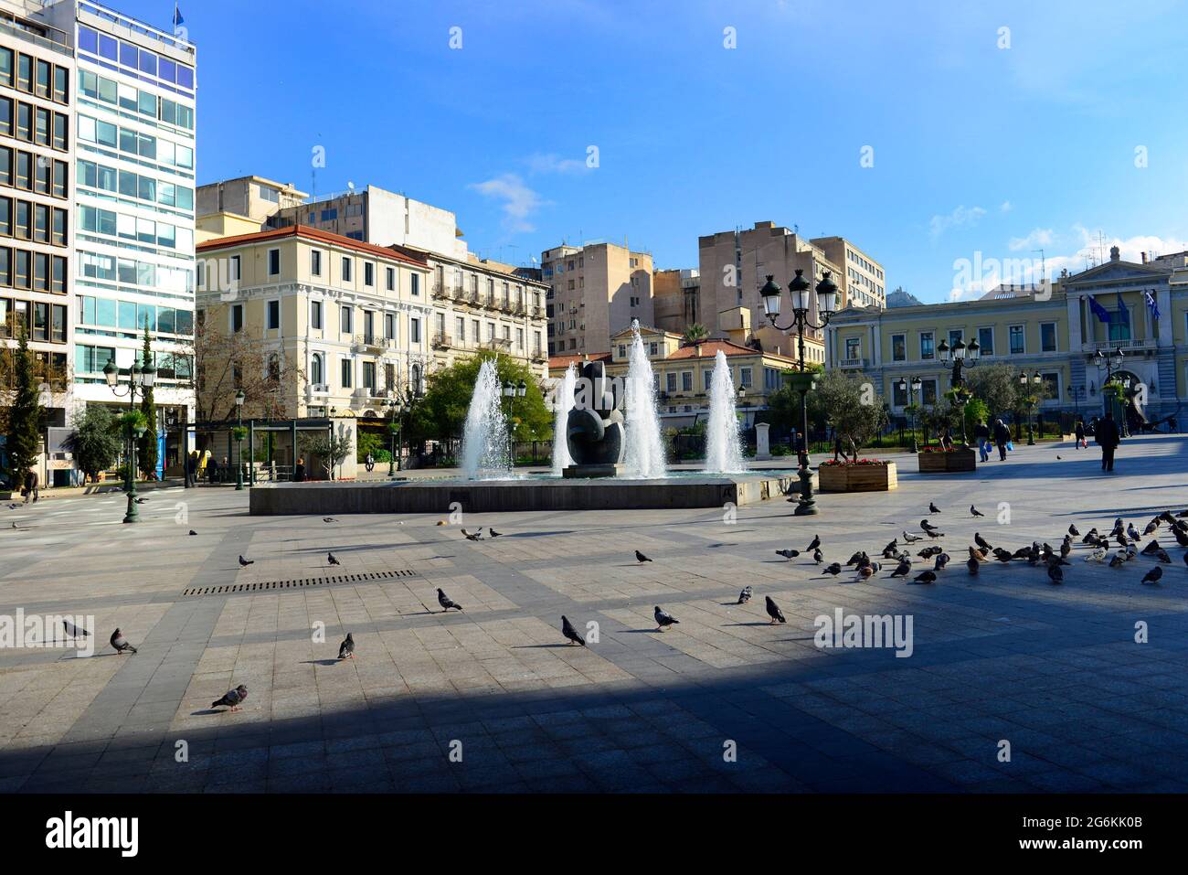 La place nationale de l'acier à Athènes, Grèce. Banque D'Images