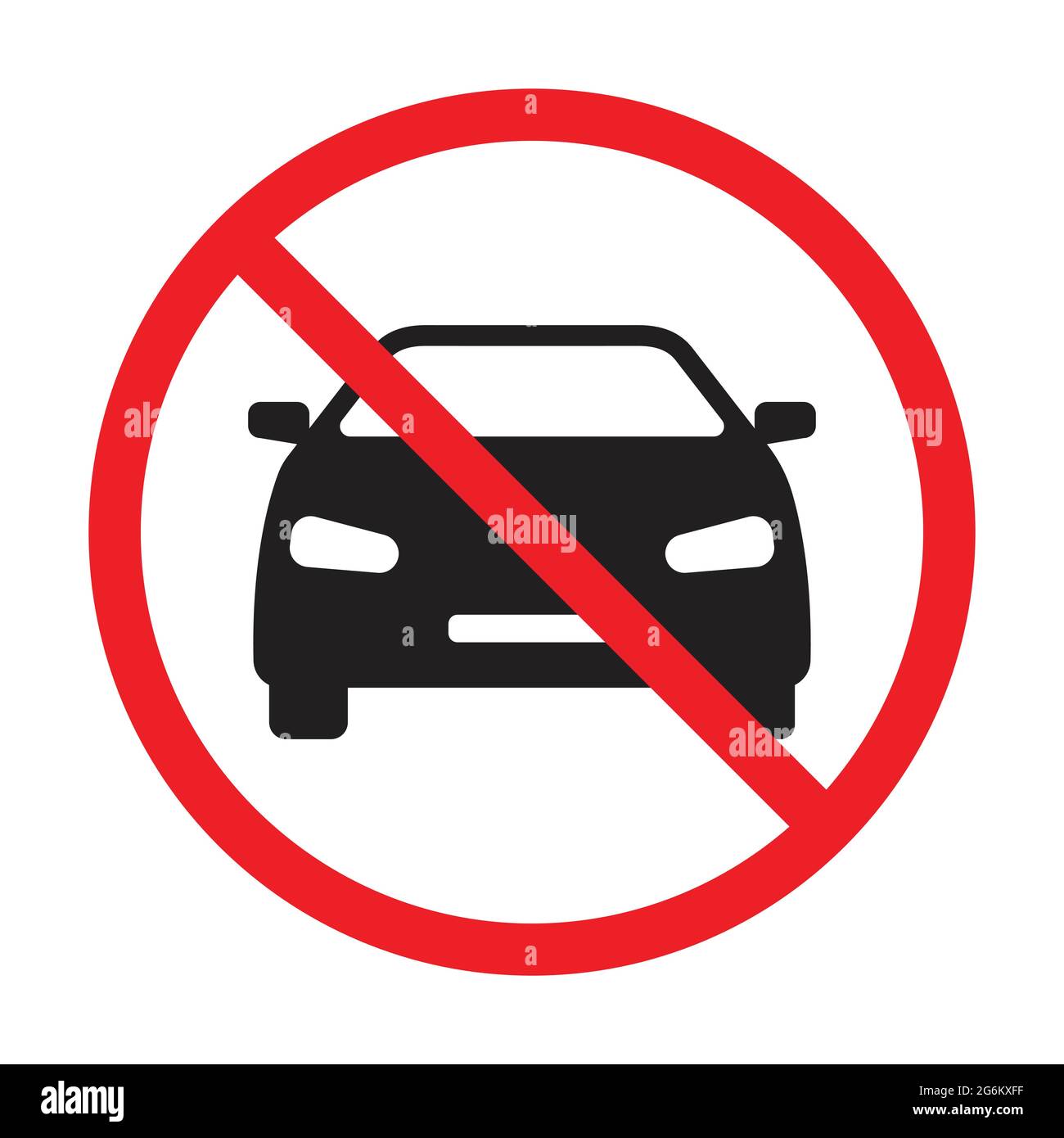 Aucune voiture autorisée symbole d'icône de vecteur d'interdiction ne pas conduire, aucune entrée de voiture isolée sur fond blanc.illustration Illustration de Vecteur
