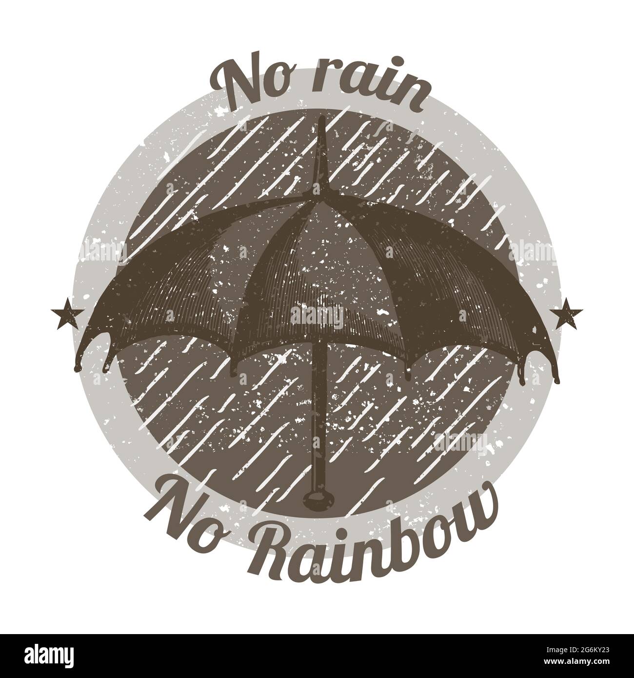 Citation Motivationnelle Pas De Pluie Pas De Vecteur De Badge Arc En Ciel Image Vectorielle Stock Alamy