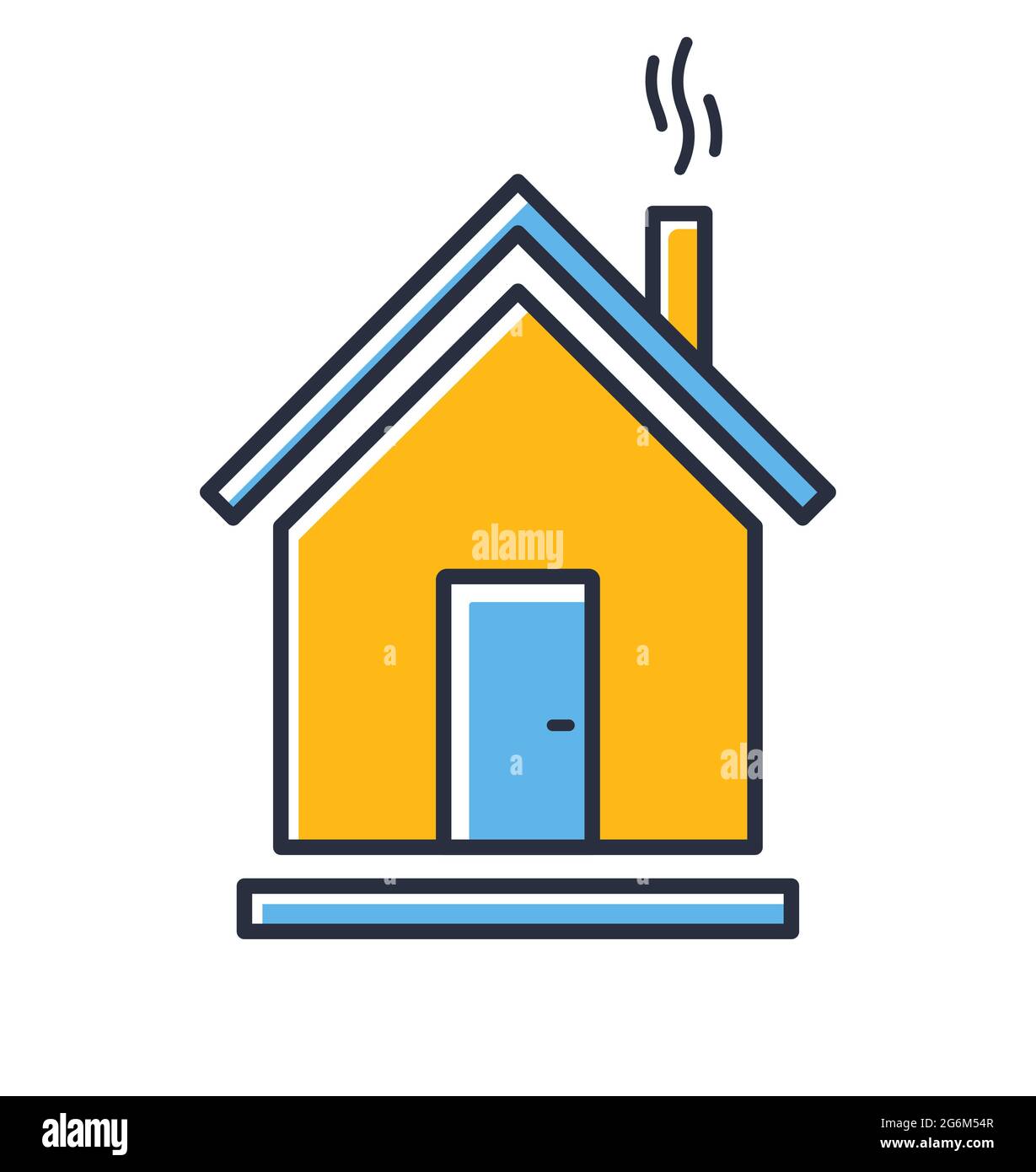 Icône d'accueil Web. Bâtiment isolé sur fond blanc. Éléments de conception colorés. Peut être utilisé pour les concepts mobiles et les applications Web, les réseaux sociaux. Illustration de Vecteur