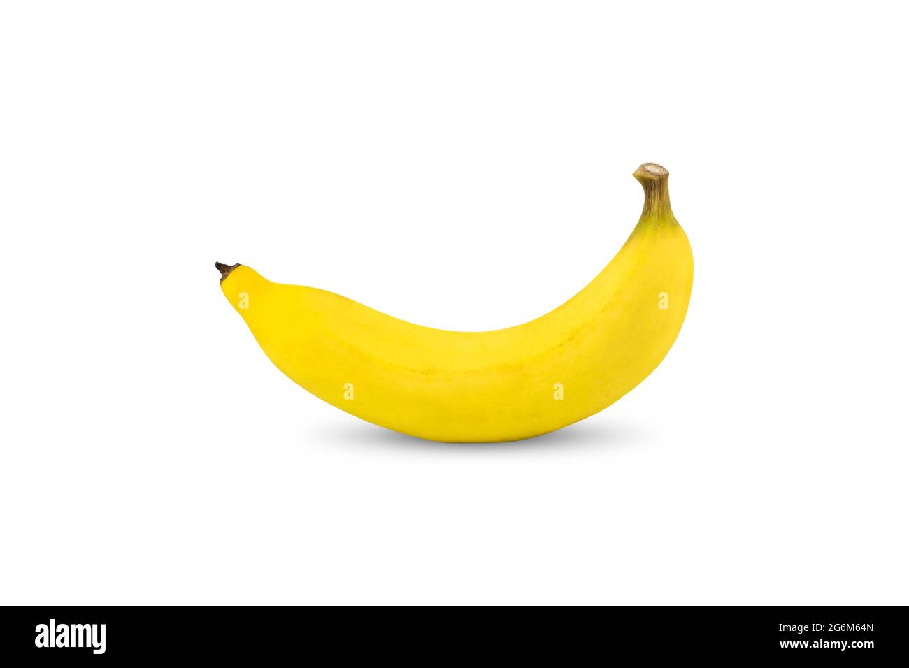 Une banane de couleur jaune mûre isolée sur fond blanc. Banque D'Images Une banane de couleur jaune mûre isolée sur fond blanc. Banque D'Images