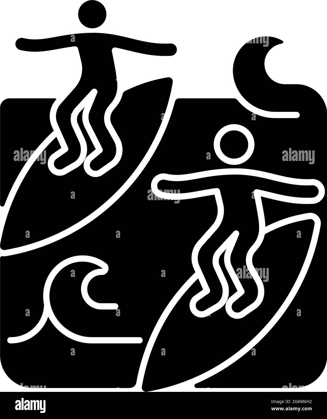 Surf avec l'icône de glyphe noir de maté Illustration de Vecteur