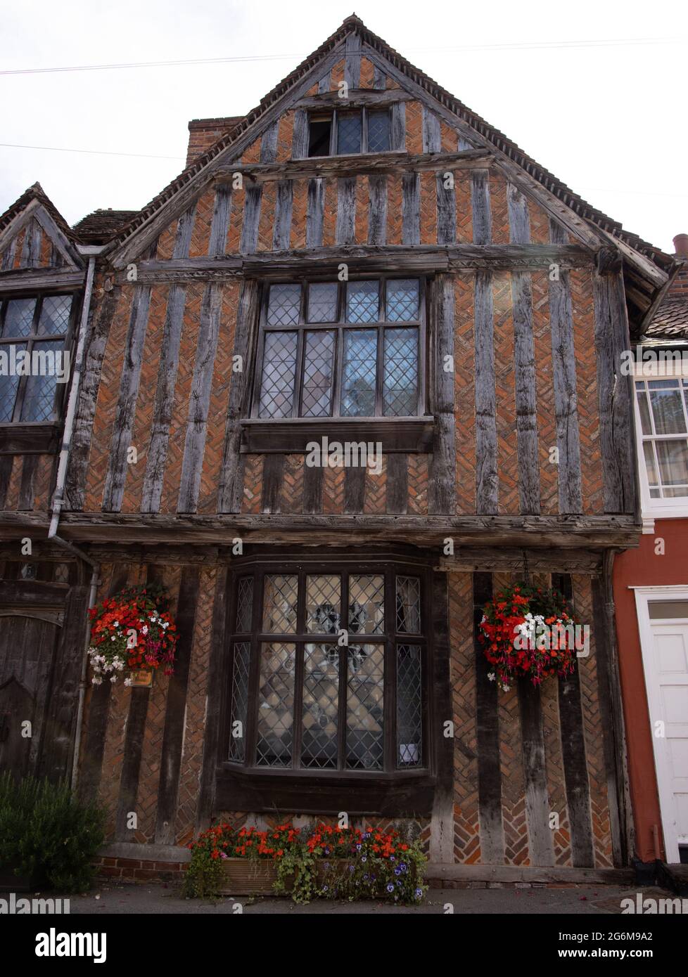 Grand bâtiment à pans de bois sur Water Street à Lavenham Suffolk, Angleterre Banque D'Images