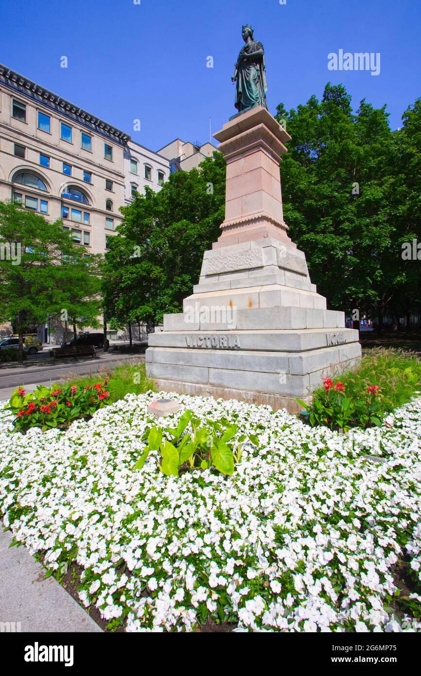 Canada, Québec, Montréal, Square Victoria, Queen Victoria, statue, Banque D'Images