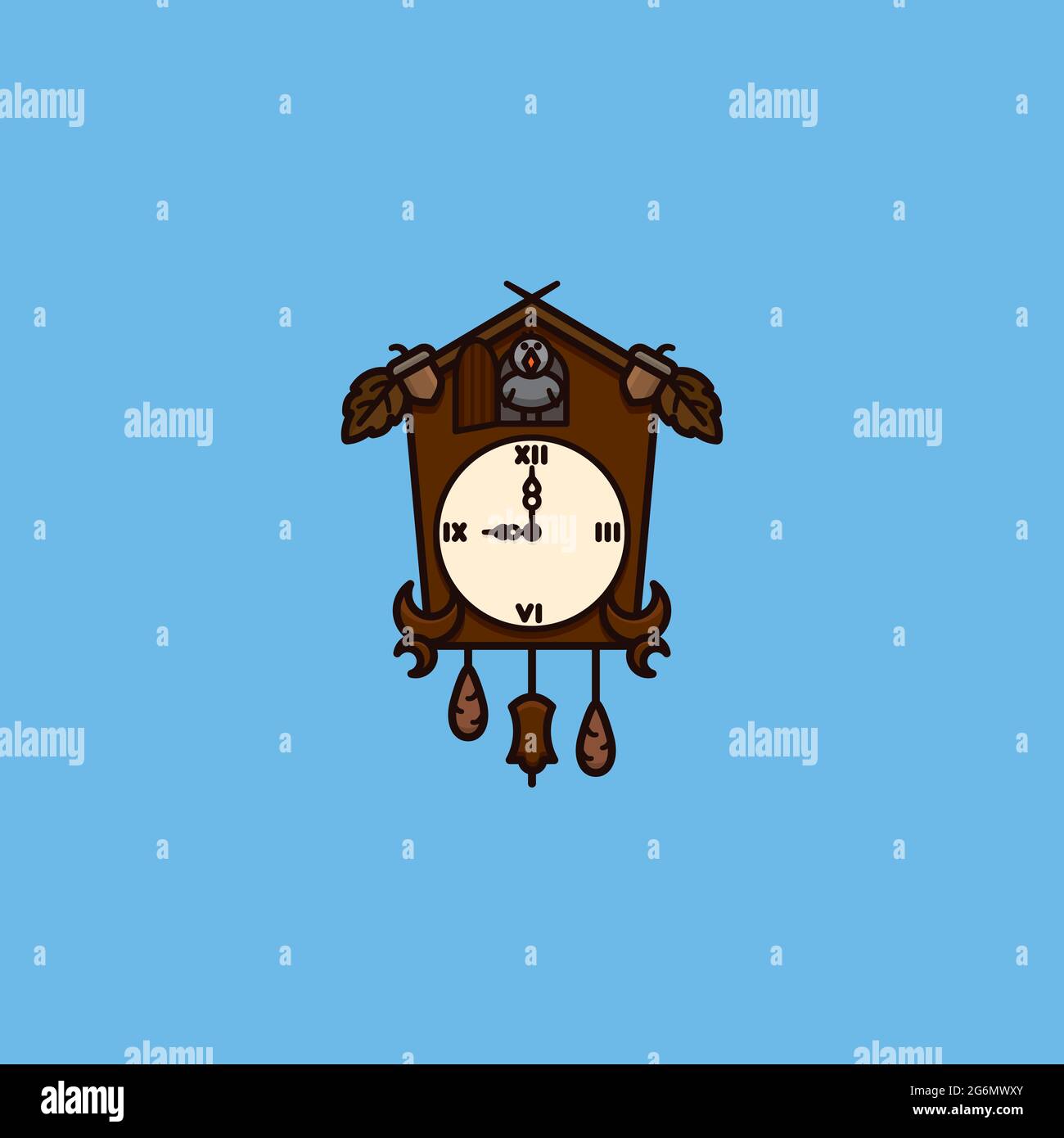 Illustration vectorielle Black Forest Cuckoo Clock pour Tick Tock Day le 29 décembre Illustration de Vecteur