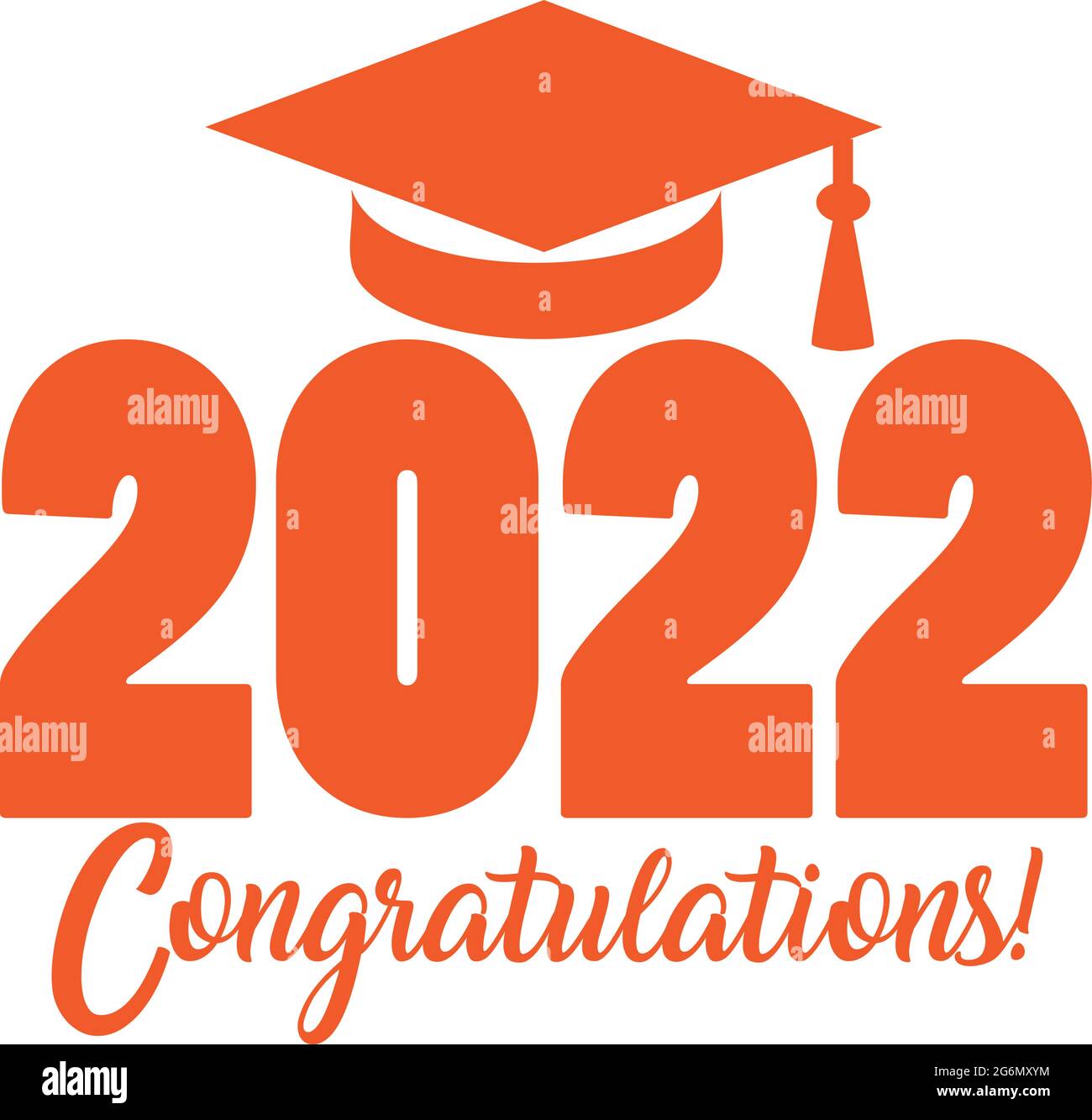 Félicitations classe de 2022 Orange Illustration de Vecteur