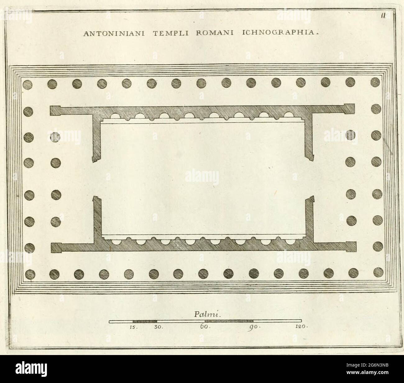 Plan des Antonius-Tempels, der in diesen letzten Bränden aus seinen Ruinen nachgebildet wurde, historisches ROM, Italien, Calcografia di Roma, Serafino Giovannini, 1779 / Rome historique, Italie, Plan du Temple d'Antony, reconstruit dans ces derniers foyers de ses ruines, Historisch, historique, numérique amélioration de la reproduction d'un original du 18ème siècle / digitale Reproduktion einer Originalvorlage aus dem 18. Jahrhundert, Originaldatum nicht bekannt, Banque D'Images