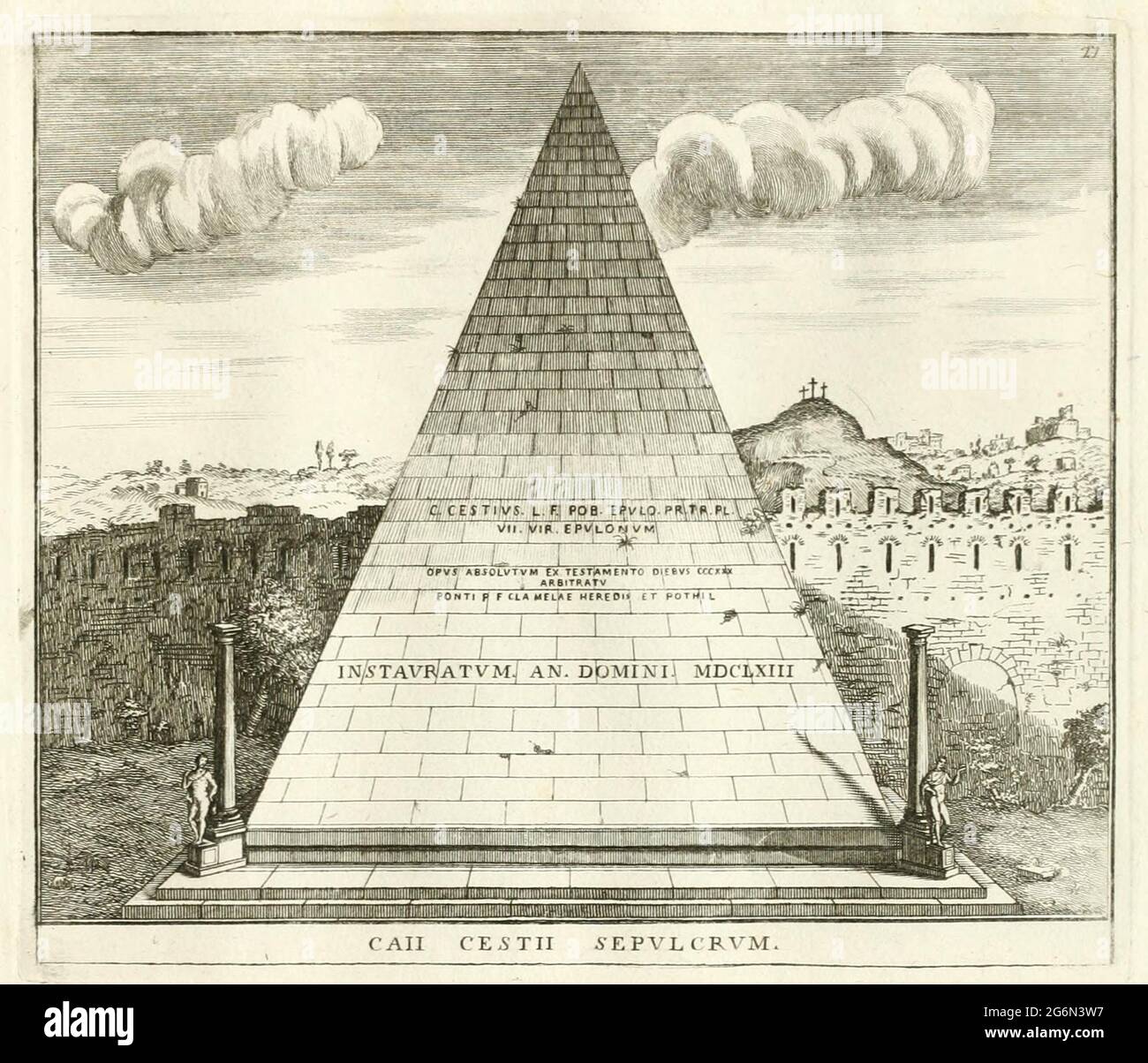 Des Mausoleums, oder der Pyramide von Cajo Cestino, historisches ROM, Italien, Calcografia di Roma, Serafino Giovannini, 1779 / Rome historique, Italie, le mausolée, ou la Pyramide de Cajo Cestinodes, Historisch, historique, numérique amélioration de la reproduction d'un original du 18ème siècle / digitale Reproduktion einer Originalvorlage aus dem 18. Jahrhundert, Originaldatum nicht bekannt, Banque D'Images