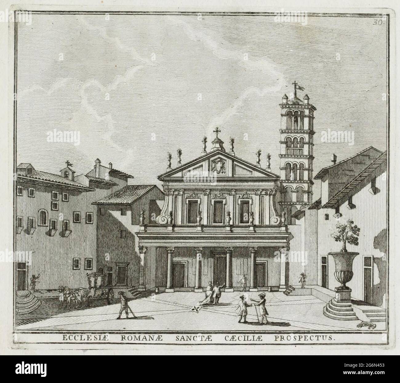 Santa Cecilia in Trastevere ist eine der heiligen Cäcilia geweihte Kirche in ROM, historisches ROM, Italien, Calcografia di Roma, Serafino Giovannini, 1779 / Rome historique, Italie, Santa Cecilia in Trastevere est une église de Rome dédiée à Saint Cecilia, Historisch, historique, numérique amélioration de la reproduction d'un original du 18ème siècle / digitale Reproduktion einer Originalvorlage aus dem 18. Jahrhundert, Originaldatum nicht bekannt, Banque D'Images