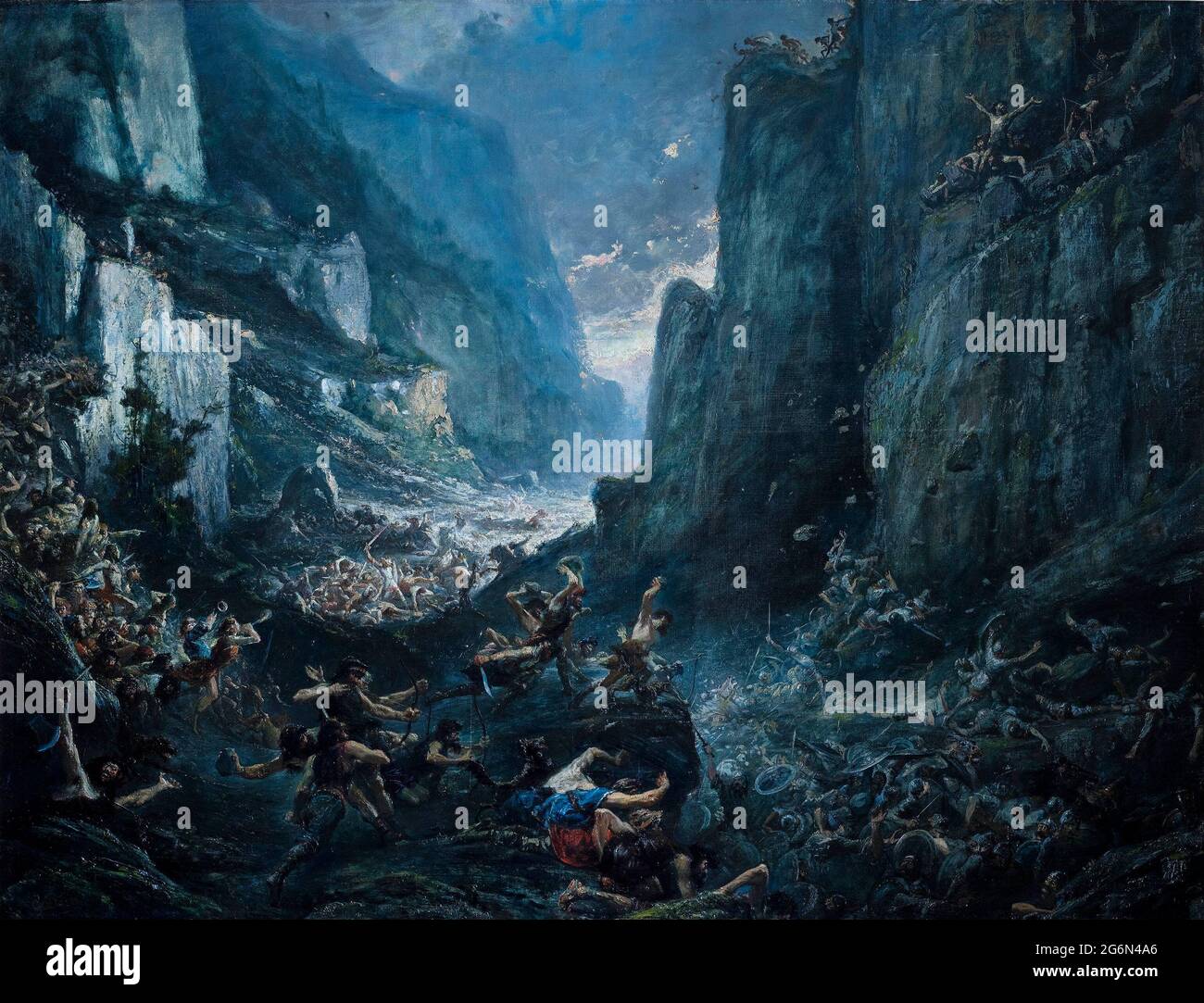 Roland à Roncevaux, bataille du col de Roncevaux, huile sur toile, par Gustave doré Banque D'Images