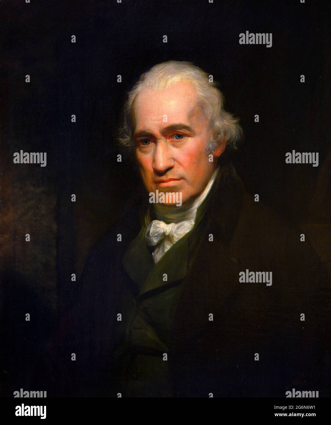 James Watt. Portrait de la xviiième ingénieur mécanicien et inventeur de la machine à vapeur à condensation. Peinture de John Partridge après sir William Beechey, huile sur toile, 1806 Banque D'Images