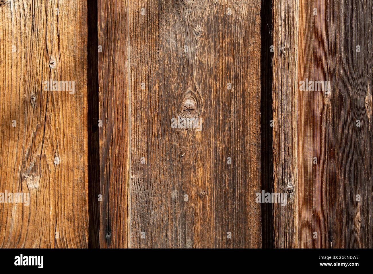 Old weathered wooden planks background Banque D'Images