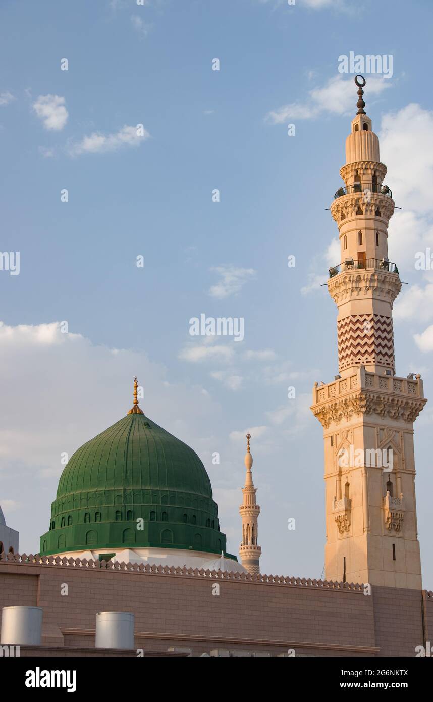 AlMasjid anNabawi. La célèbre mosquée de Medina, Arabie Saoudite