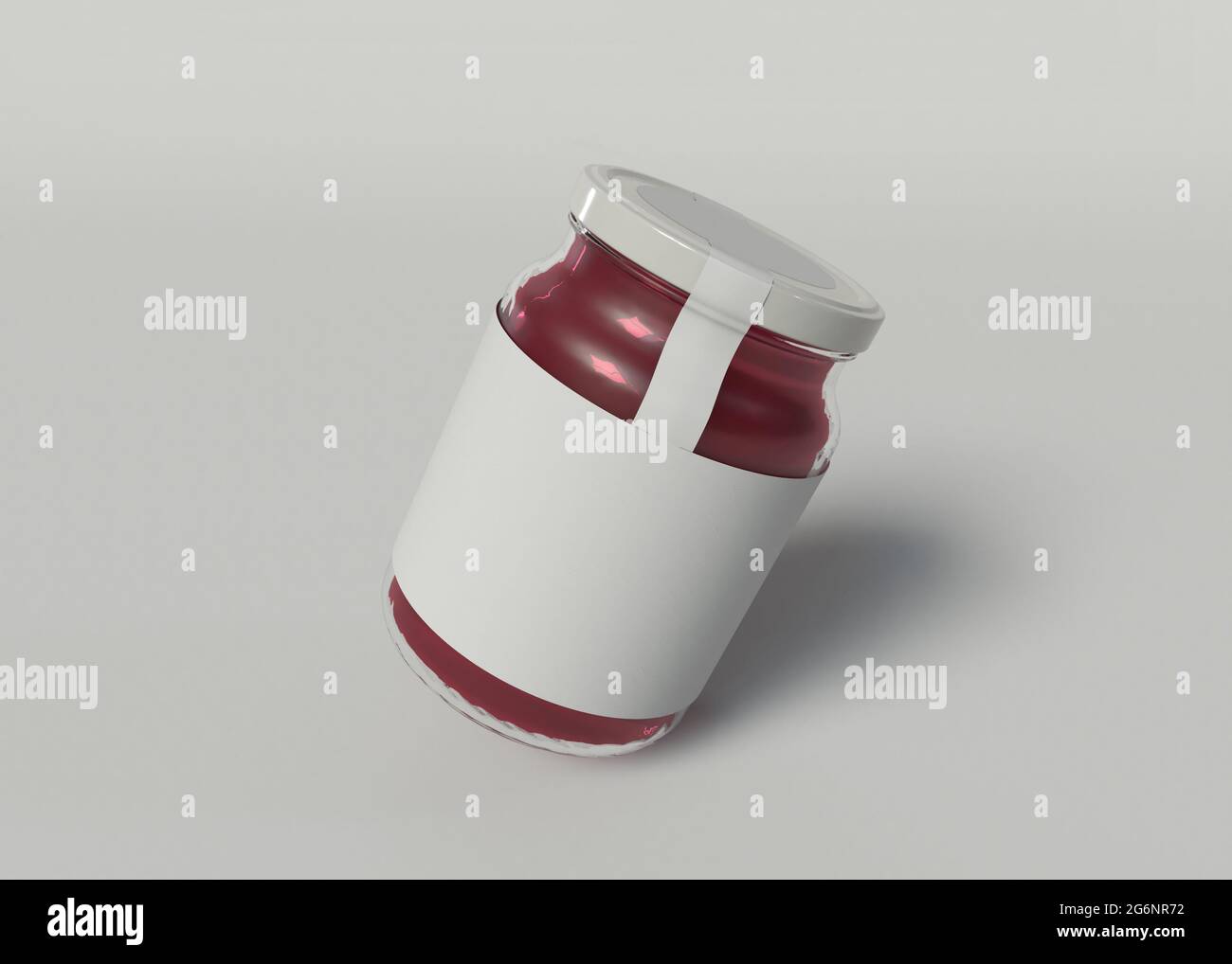 Illustration 3D. Maquette d'un pot de confiture. Banque D'Images