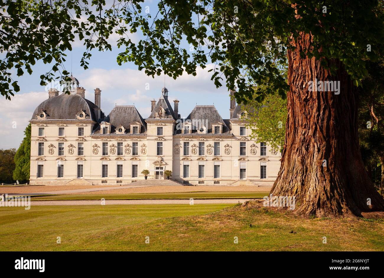 Châteaux de la vallée de la Loire - élégant Cheverny avec beau parc. Banque D'Images