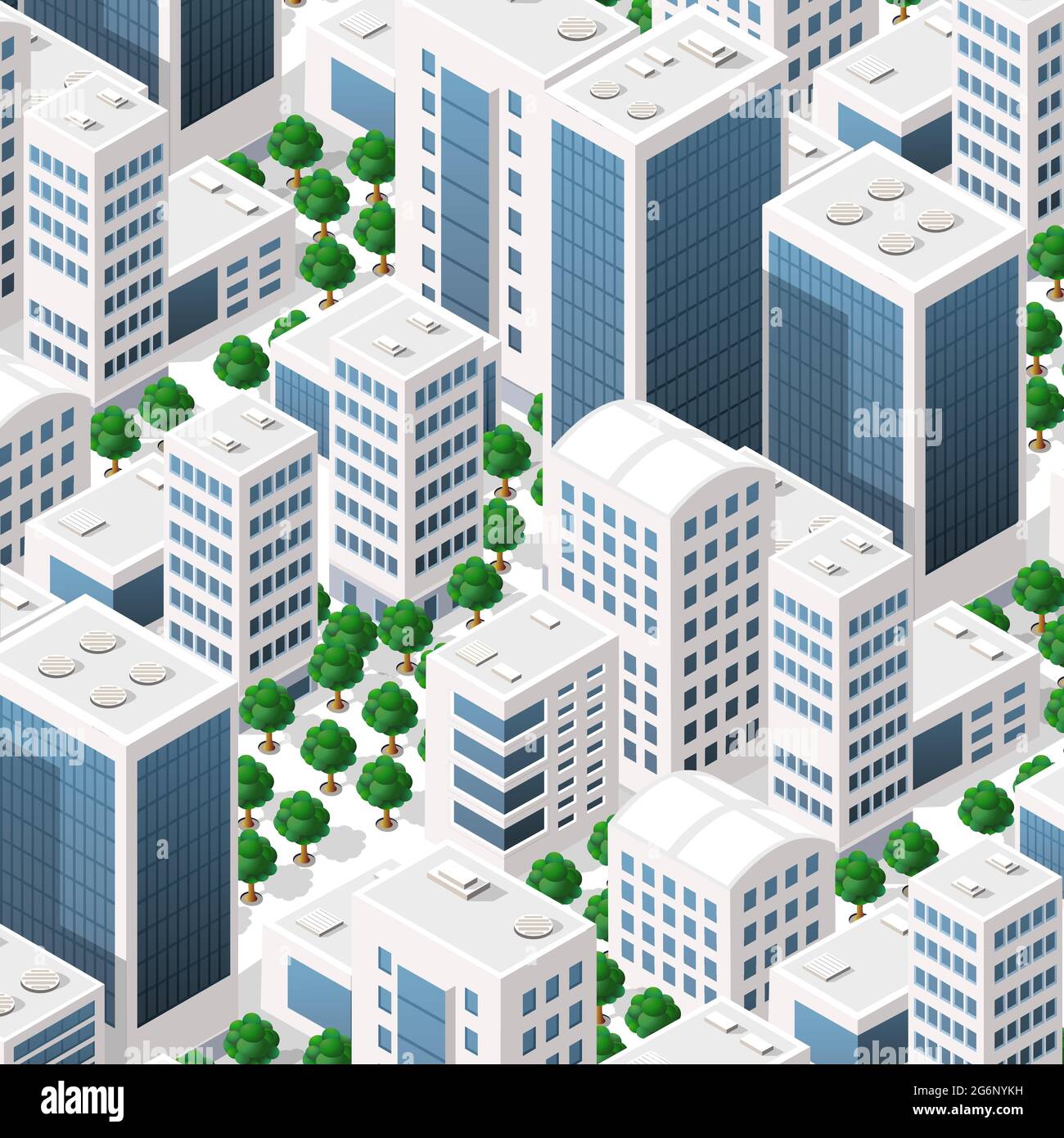 Structure de paysage isométrique des bâtiments de la ville, gratte-ciel, rues Illustration de Vecteur