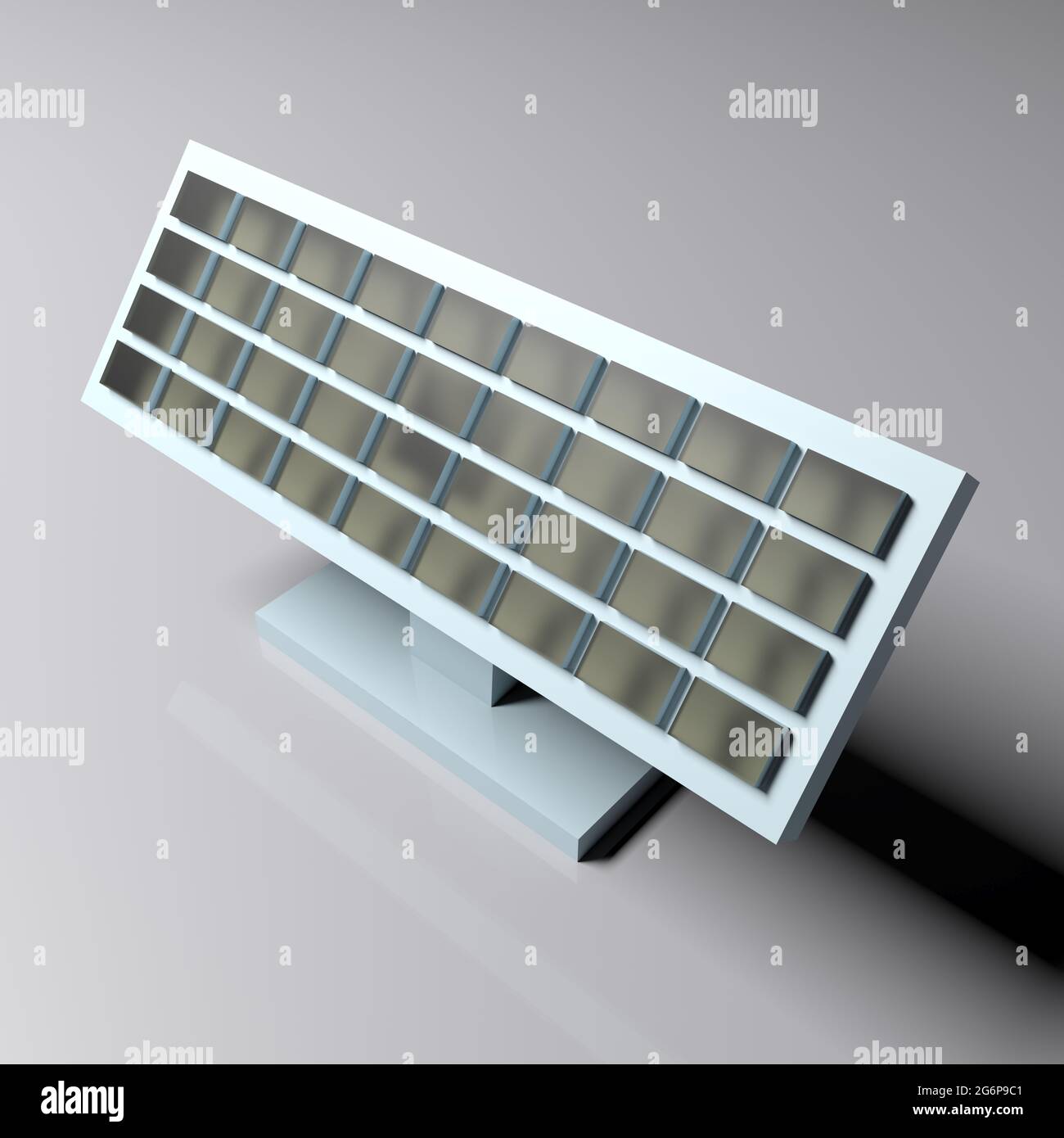 Échantillon de panneau solaire isolé sur fond blanc - illustration de rendu 3D Banque D'Images