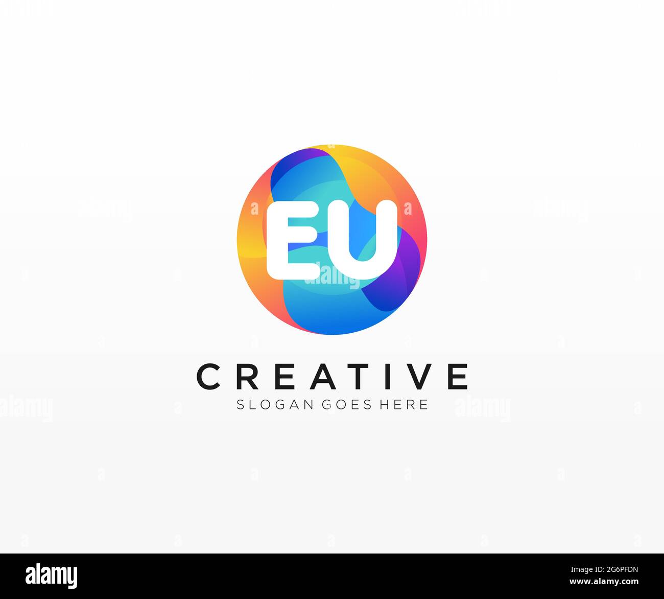 Logo européen initial avec modèle de cercle coloré Illustration de Vecteur