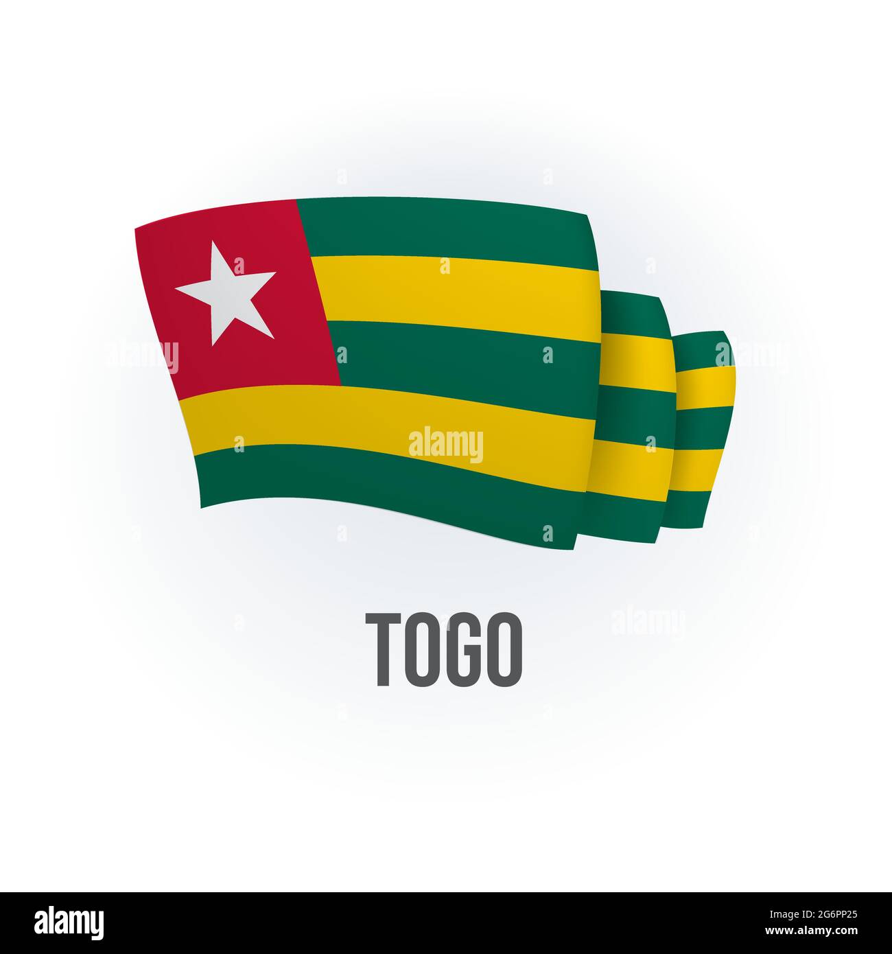 Drapeau vectoriel du Togo. Drapeau de la ageuse togolaise. Illustration vectorielle. Illustration de Vecteur