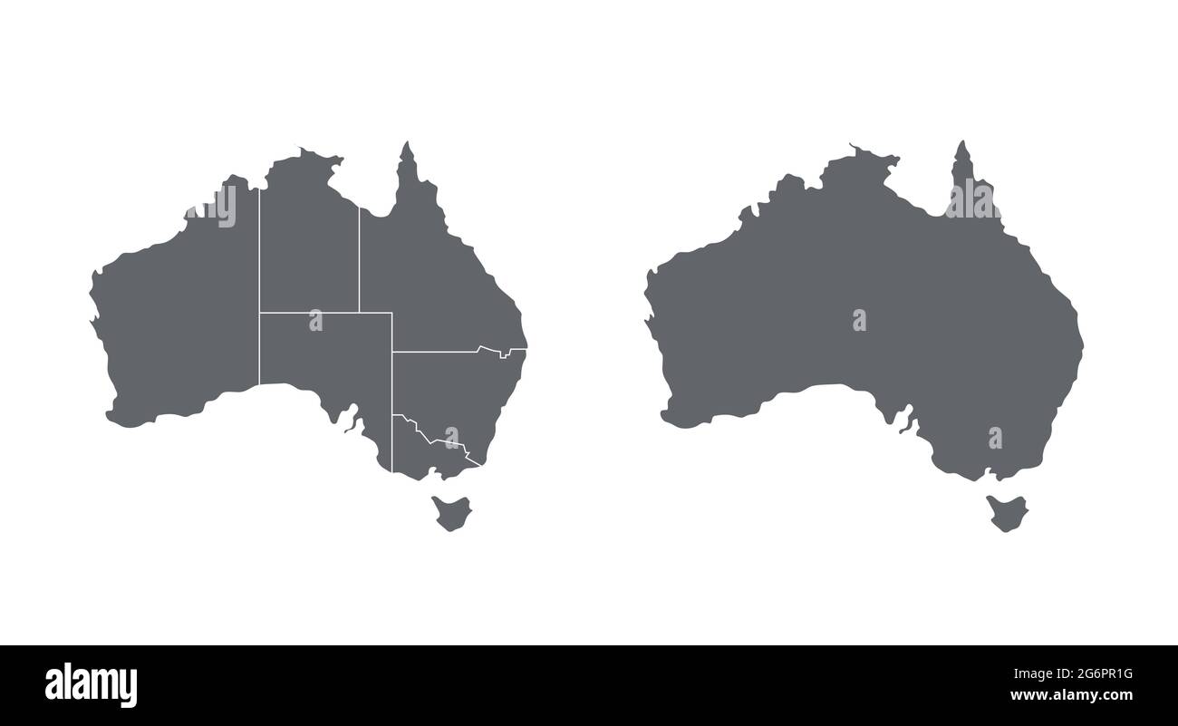 Carte de l'Australie sur fond blanc avec ombre Illustration de Vecteur