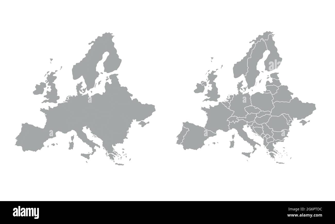 Carte de haute qualité Europe avec frontières des régions Illustration de Vecteur