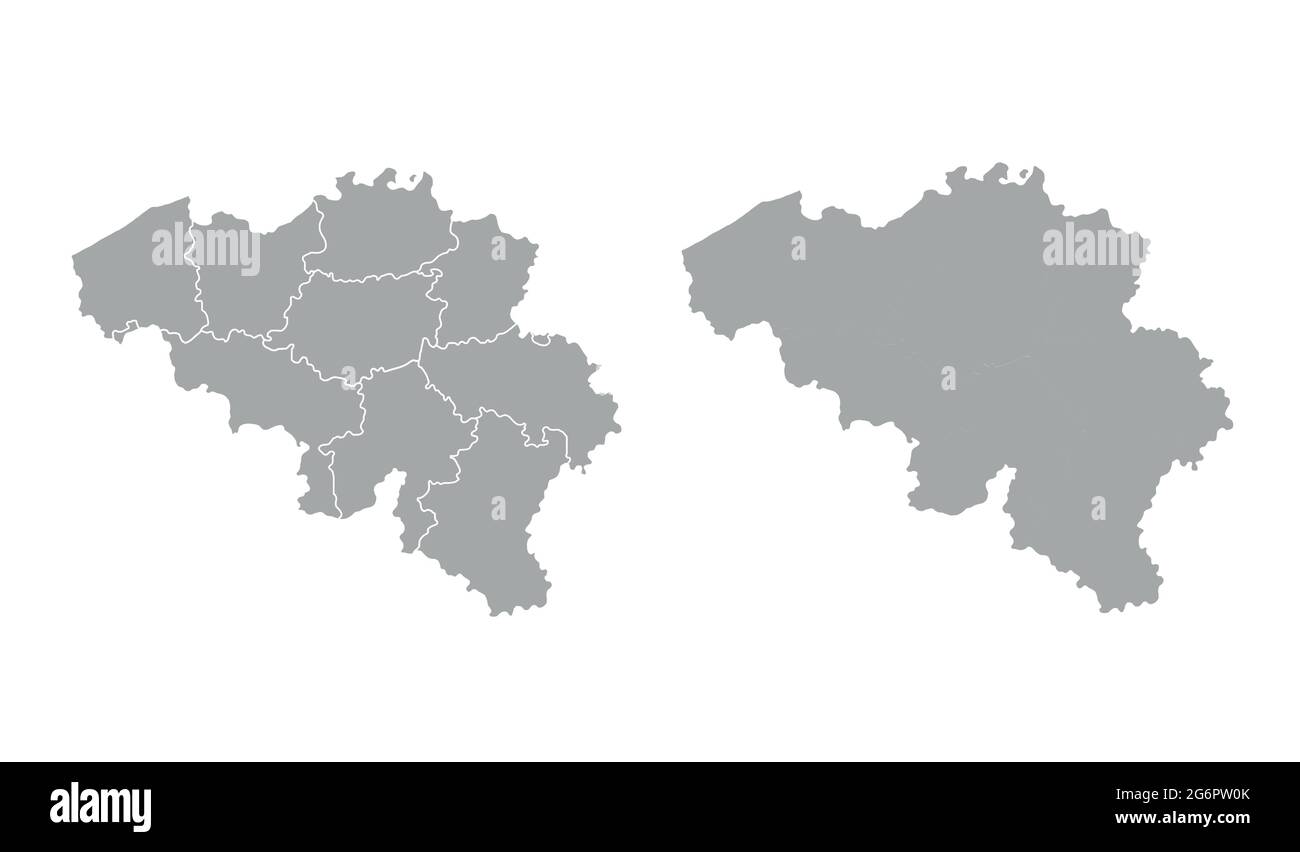 Carte de Belgique en gris sur fond blanc Illustration de Vecteur