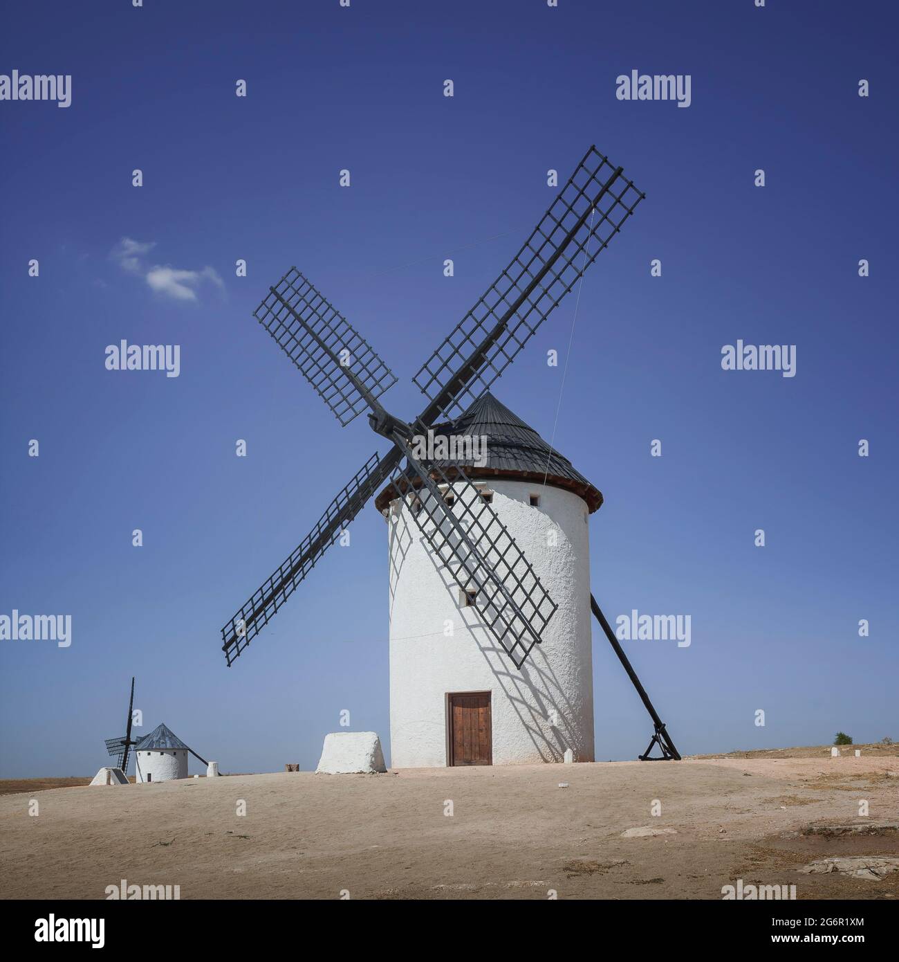 Moulin Don Quichotte à Campo de Criptana près de Alcazar de San Juan, Castille la Manche, Espagne Banque D'Images