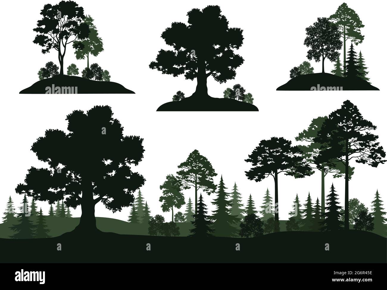 Définir les paysages Illustration de Vecteur