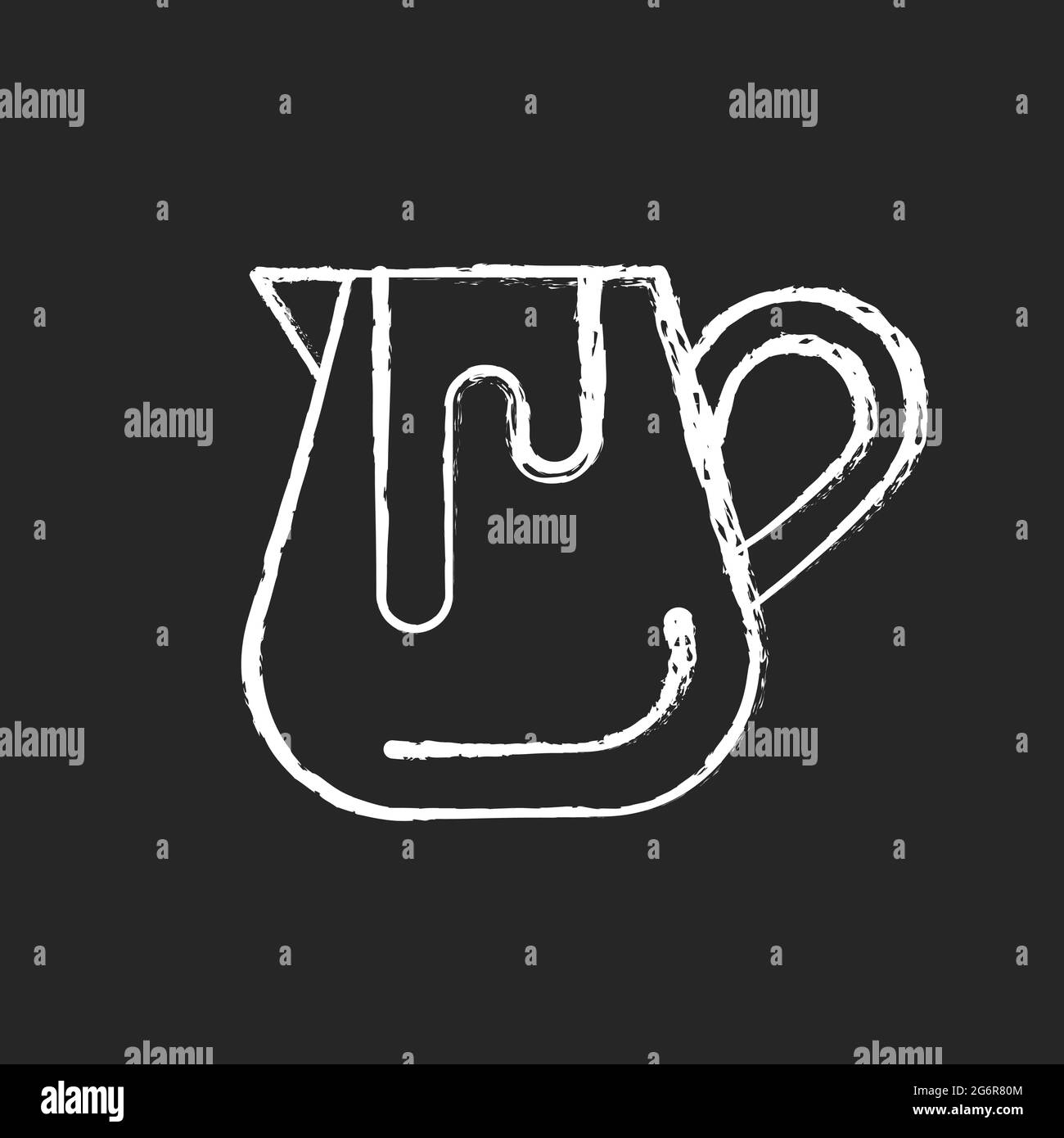 Icône blanche craie dans le pot à lait sur fond sombre Illustration de Vecteur