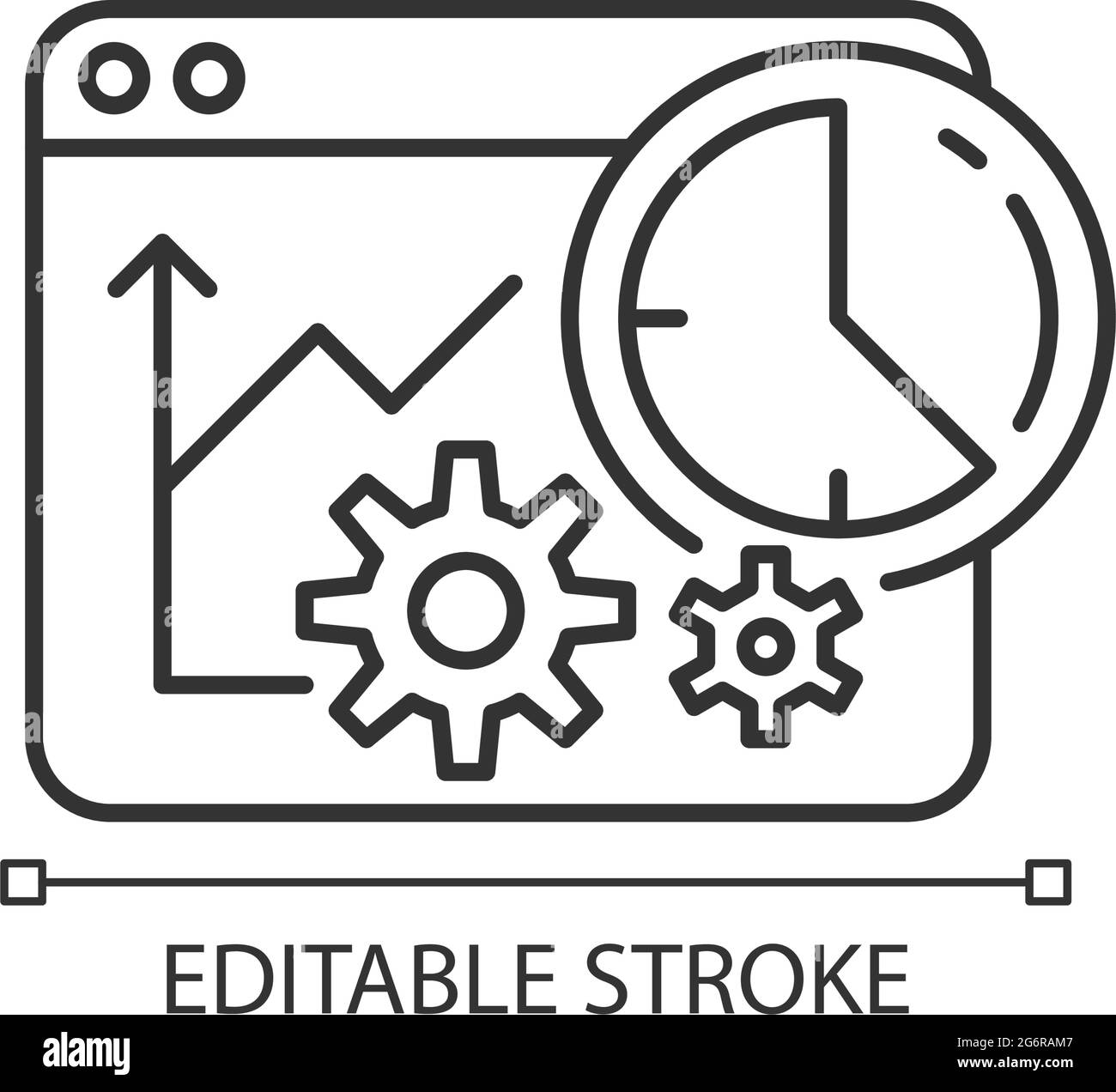 Icône linéaire d'analyse des temps Illustration de Vecteur