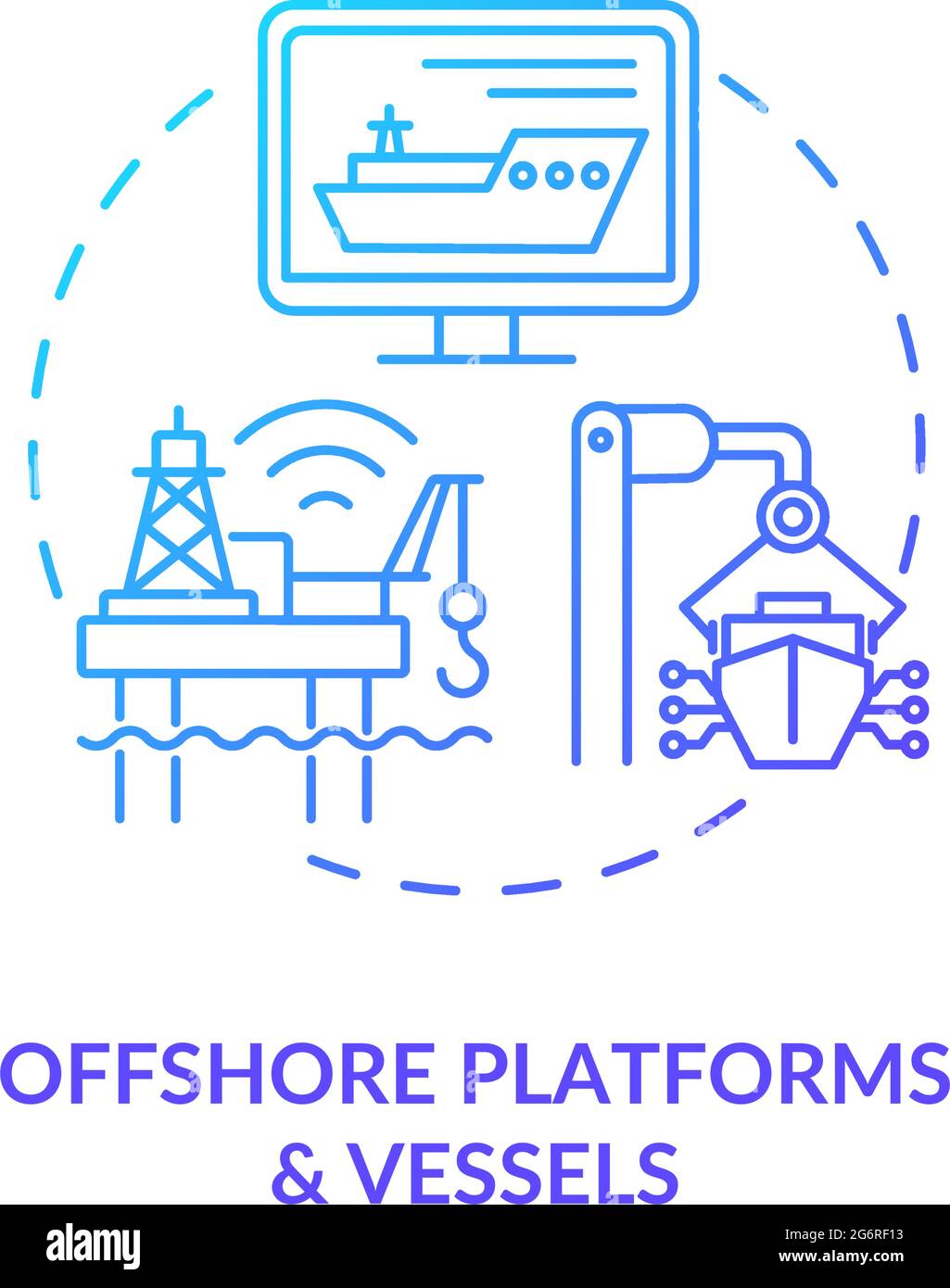 Icône de concept plates-formes et navires offshore Illustration de Vecteur