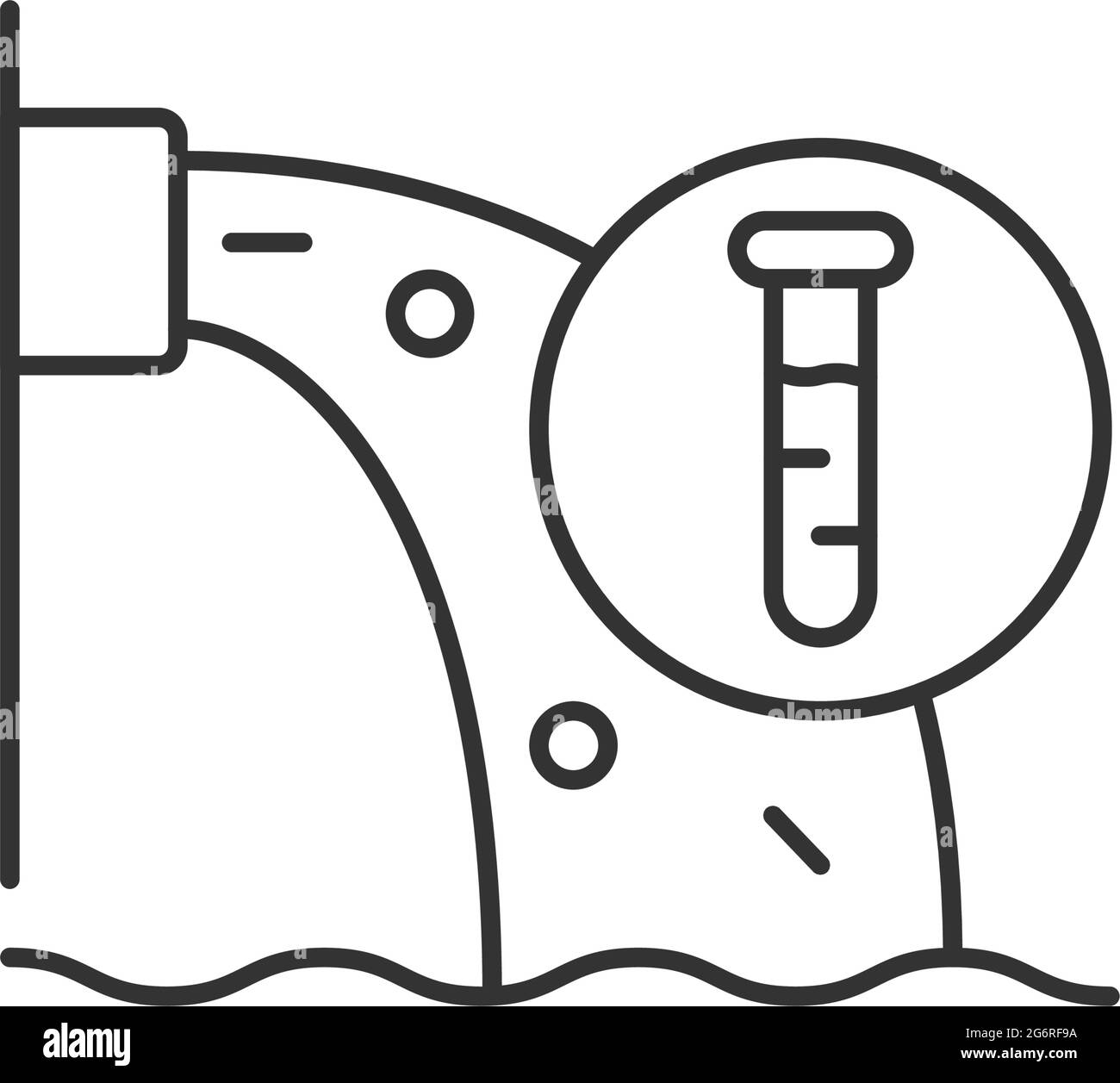 Icône linéaire de contrôle de la pollution de l'eau Illustration de Vecteur