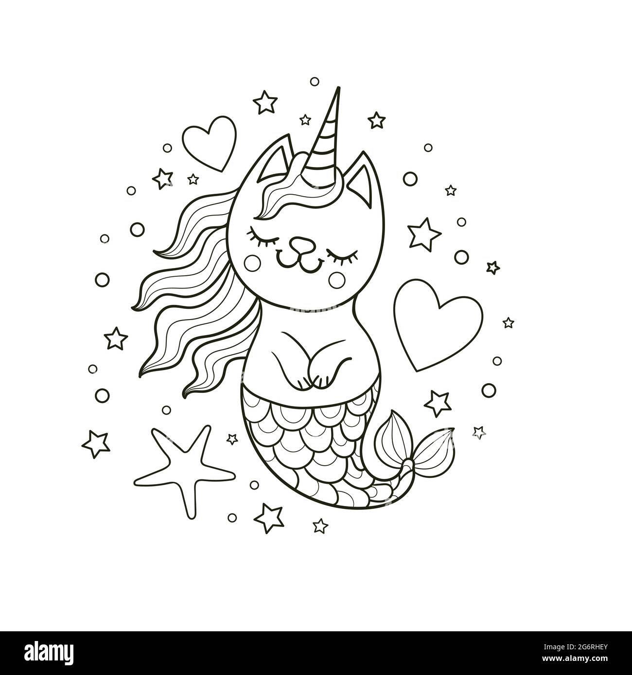 gamme de licorne de sirène de chat Illustration de Vecteur