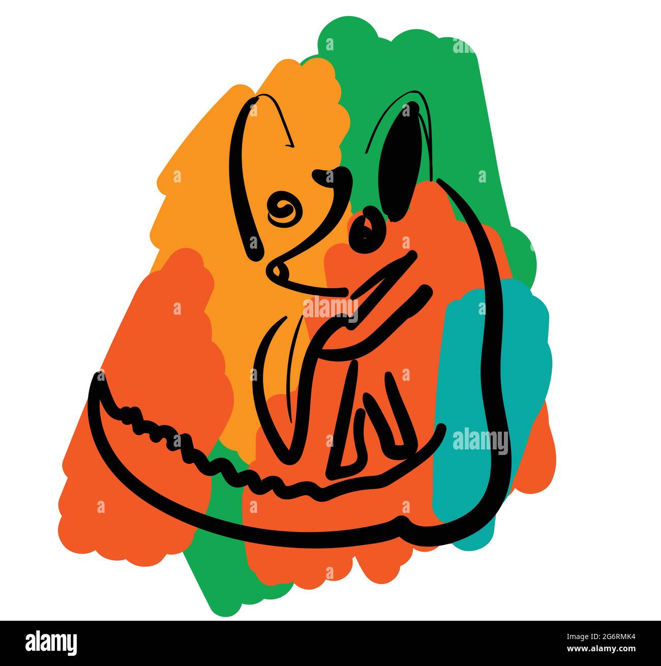 Chien contour de style cubisme. Vecteur 10 eps Illustration de Vecteur