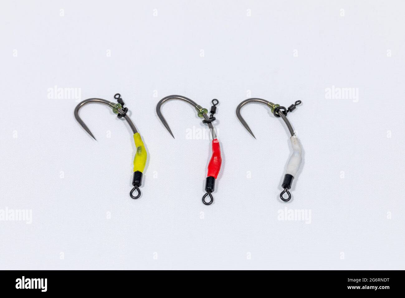 pêche à la carpe ronnie/tours de rigs prêts à être fixés au crochet et au poisson Banque D'Images