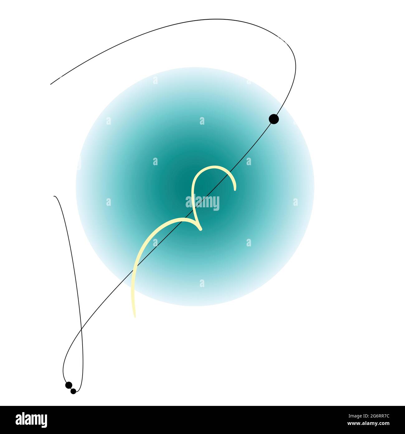 Illustration vectorielle abstraite, inspirée par l'espace et le peintre espagnol Miro. Illustration de Vecteur