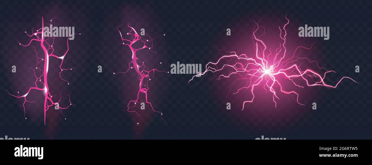 coup d'éclair électrique au cours d'un orage de nuit. Illustration de Vecteur
