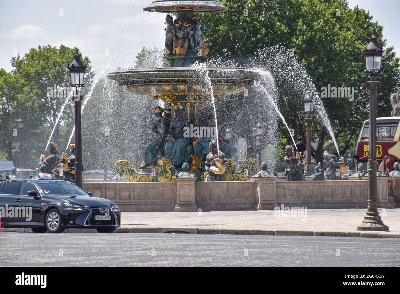 Site touristique Fontaine parisienne Concorde Banque D'Images