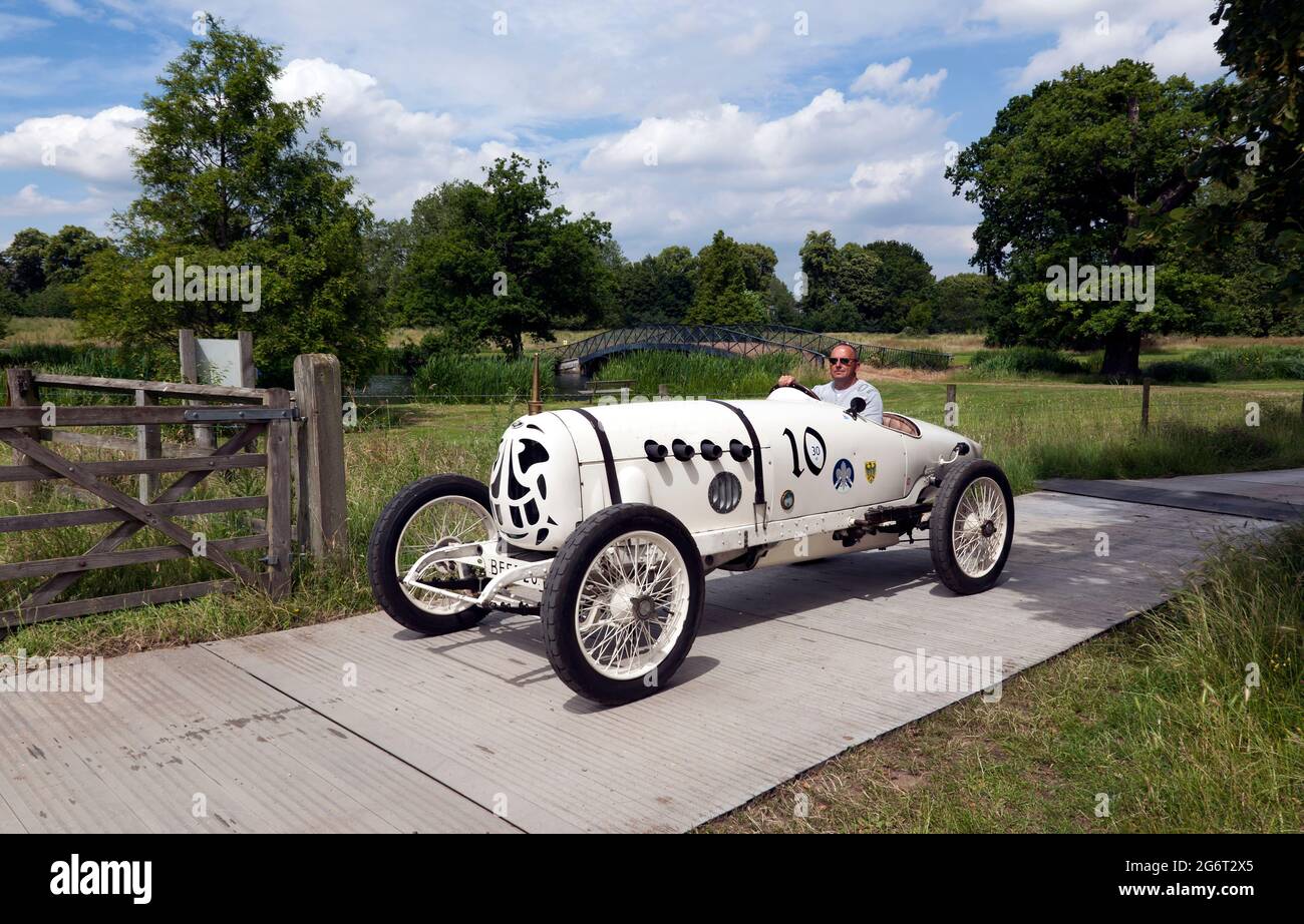 Fafnir Hall Scott Aero Special 1914/17, en démonstration au London Classic car Show 2021, Syon Park Banque D'Images