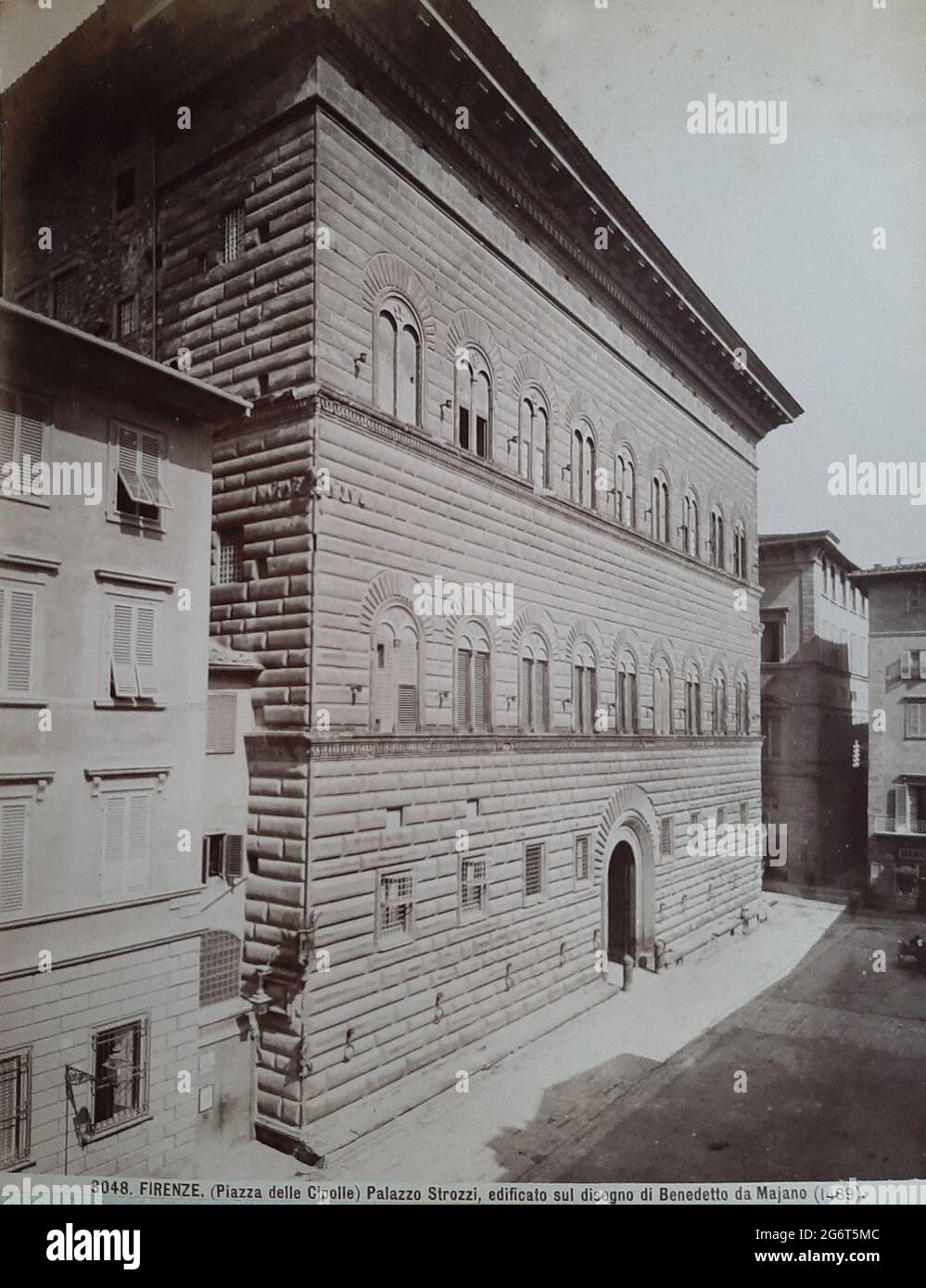 Palazzo Strozzi à Florence, par Juliano da Sangallo / Benedetto da Majano, construit de 1489 à 1536. Photographié vers 1890. Banque D'Images